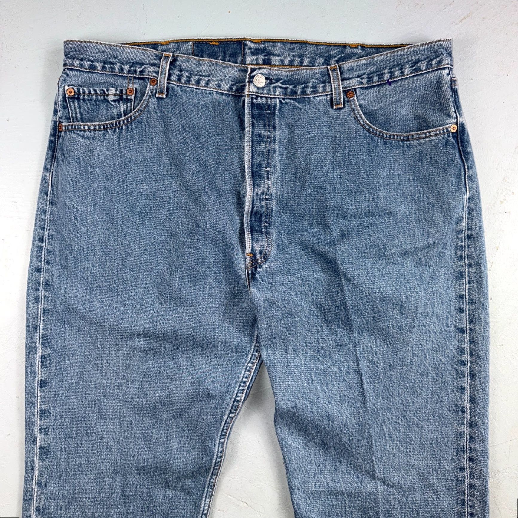 Levi's VINTAGE Levis 501 Jeans XX Straight Leg Blue Light Wash 42x34 Act 40x34 Y2K 90s USA Mens Size US 42 / EU 58 - 2 Thumbnail