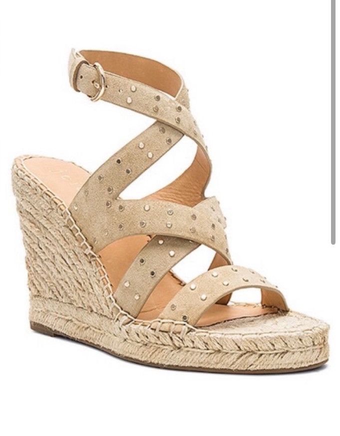 Joie JOIE KORAT SUEDE STUDDED ESPADRILLE WEDGE SANDAL SIZE 35.5 Size US 5.5 / IT 35.5 - 1 Thumbnail
