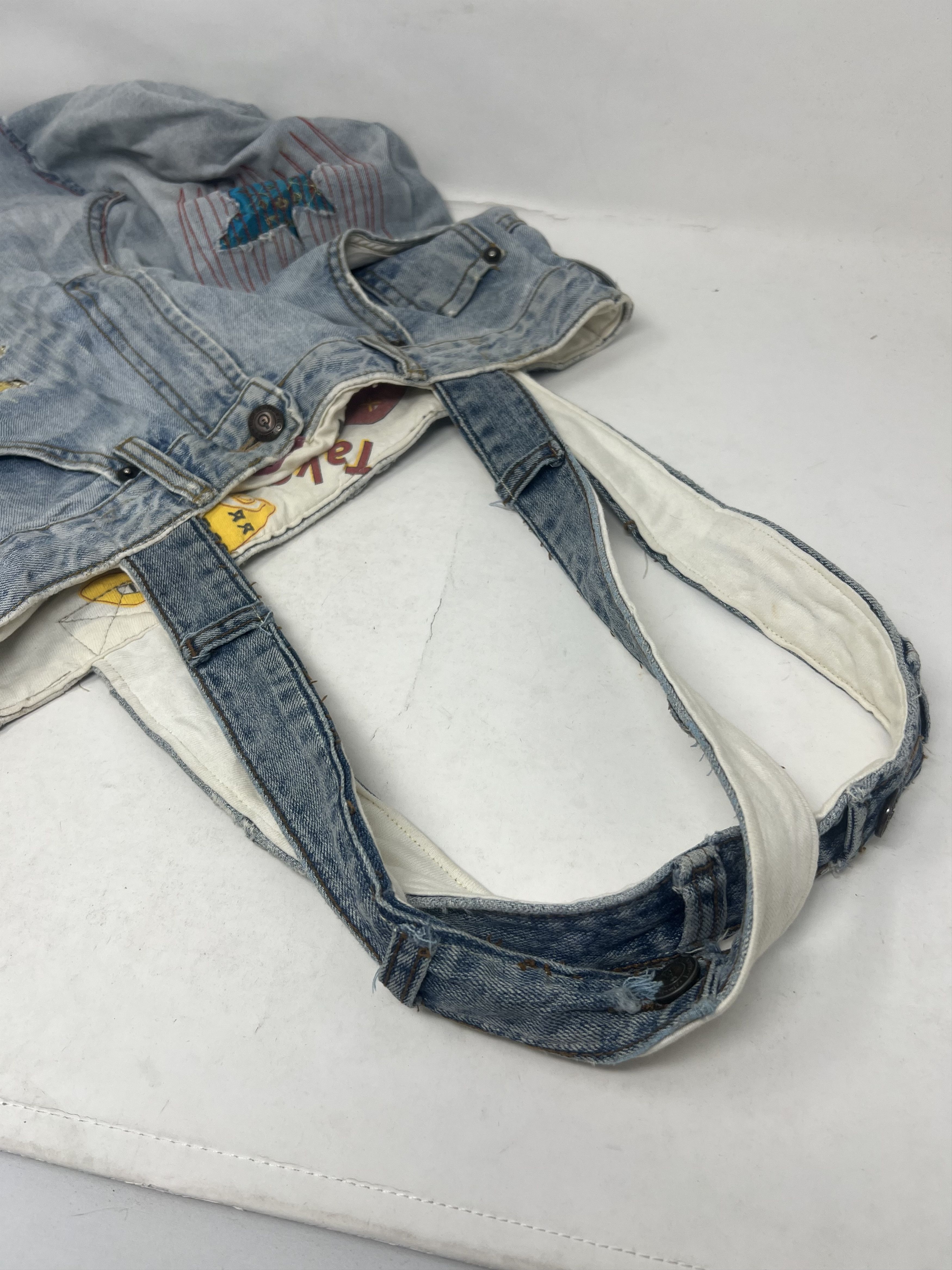 Japanese Brand Patchwork Denim Distressed Style Tote Bag Size ONE SIZE - 8 Thumbnail