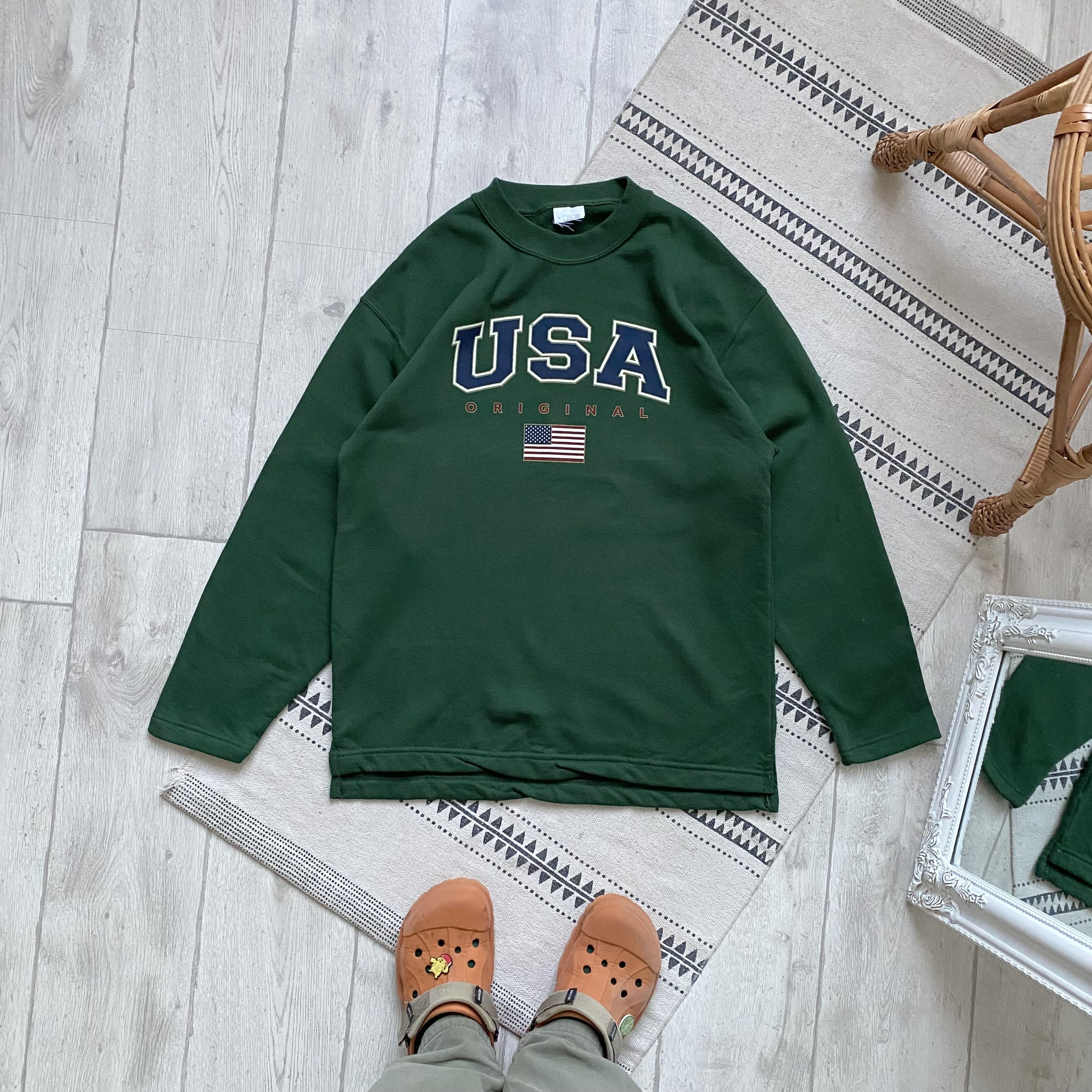 Hanes 🗽 Vintage 90s USA logo heavy Longsleeve sweatshirt Size US L / EU 52-54 / 3 - 1 Thumbnail