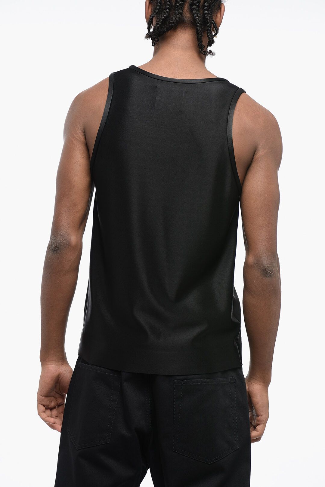 Jil Sander og1mm0625 Stretch Viscose Tank Top in Black Size US M / EU 48-50 / 2 - 2 Thumbnail