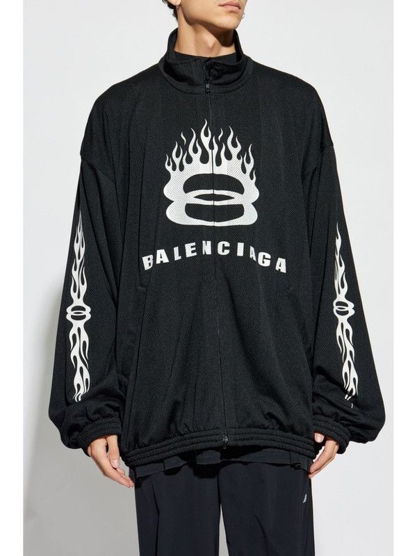 Balenciaga o1w1db10226 Burning Unity Tracksuit Jacket in Black Size US XS / EU 42 / 0 - 3 Thumbnail