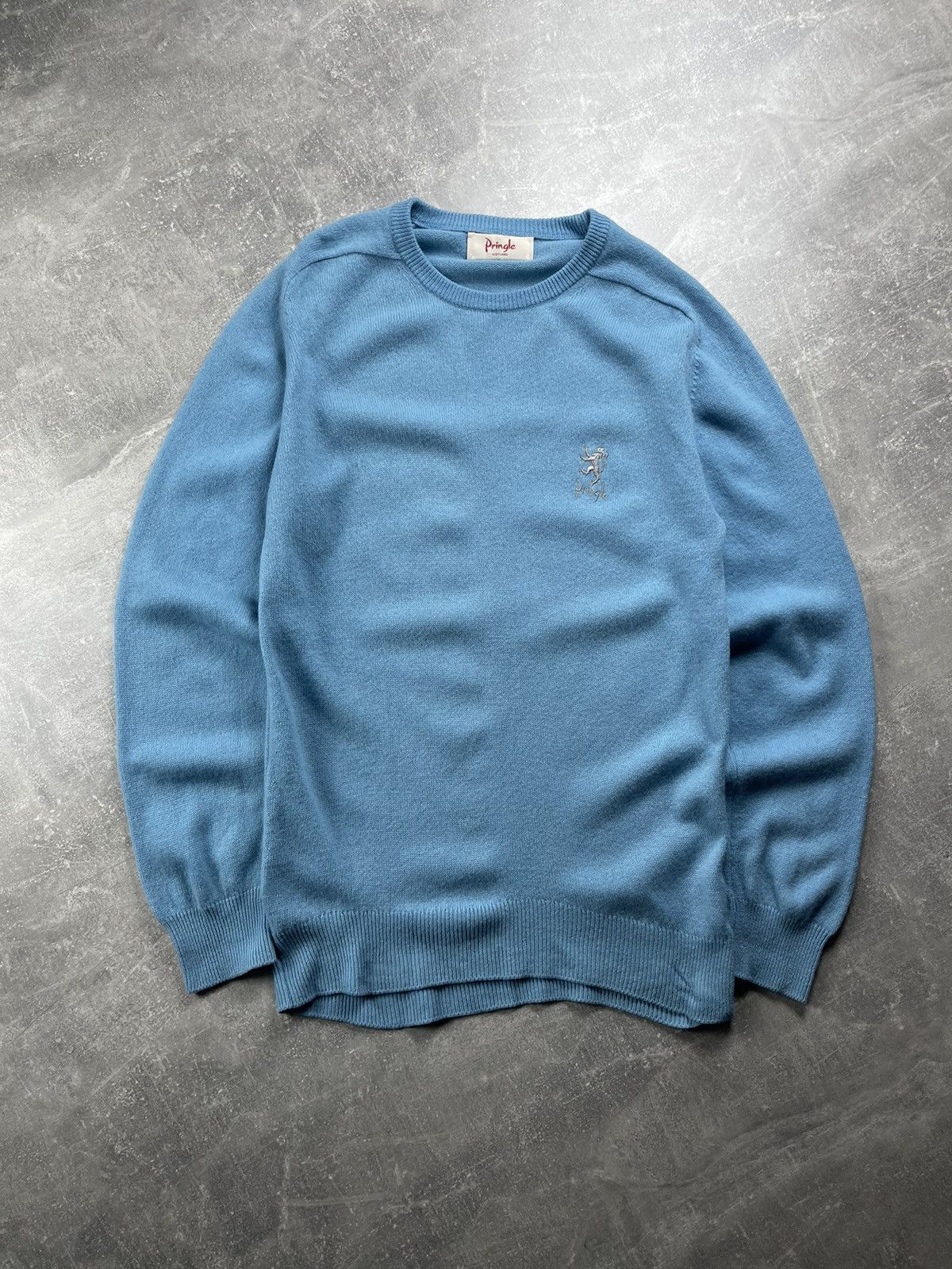 Pringle Of Scotland Pringle of Scotland Pure New Wool Crewneck Sweater Blue Size US M / EU 48-50 / 2 - 2 Thumbnail