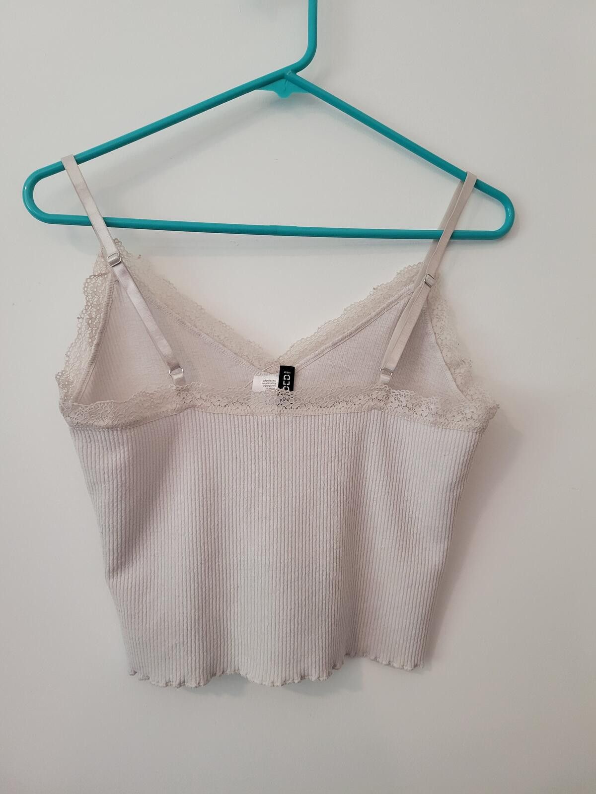 Divided Divided Ribbed Lace Trim Camisole Top, Size M Size M / US 6-8 / IT 42-44 - 2 Thumbnail