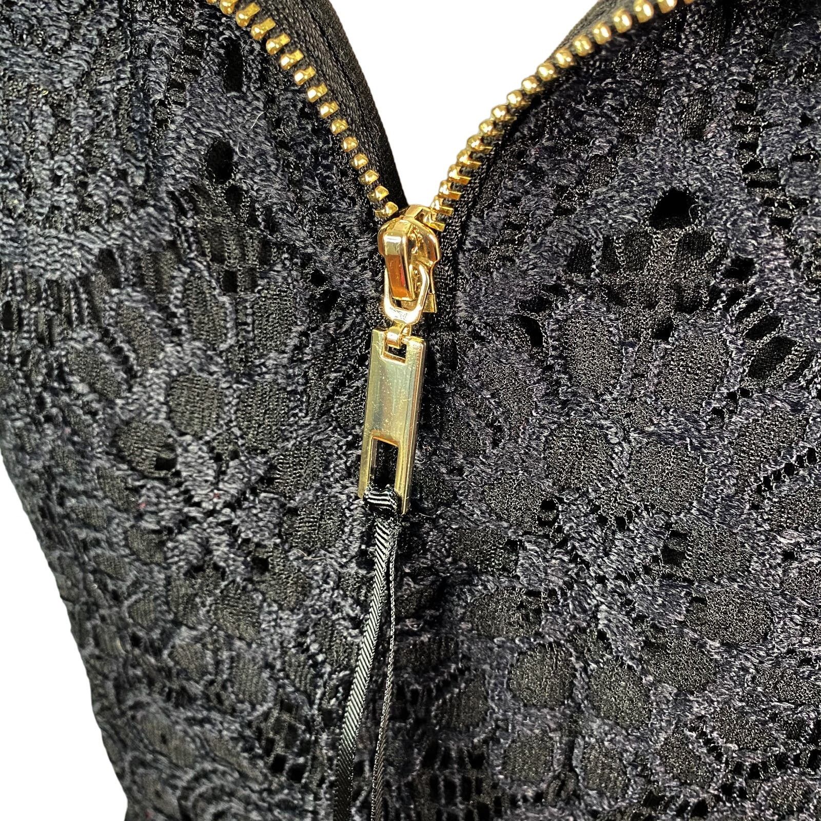 Laundry by Shelli Segal Dress Lace 6 Black Short Sleeves - www.bongoclub.cl