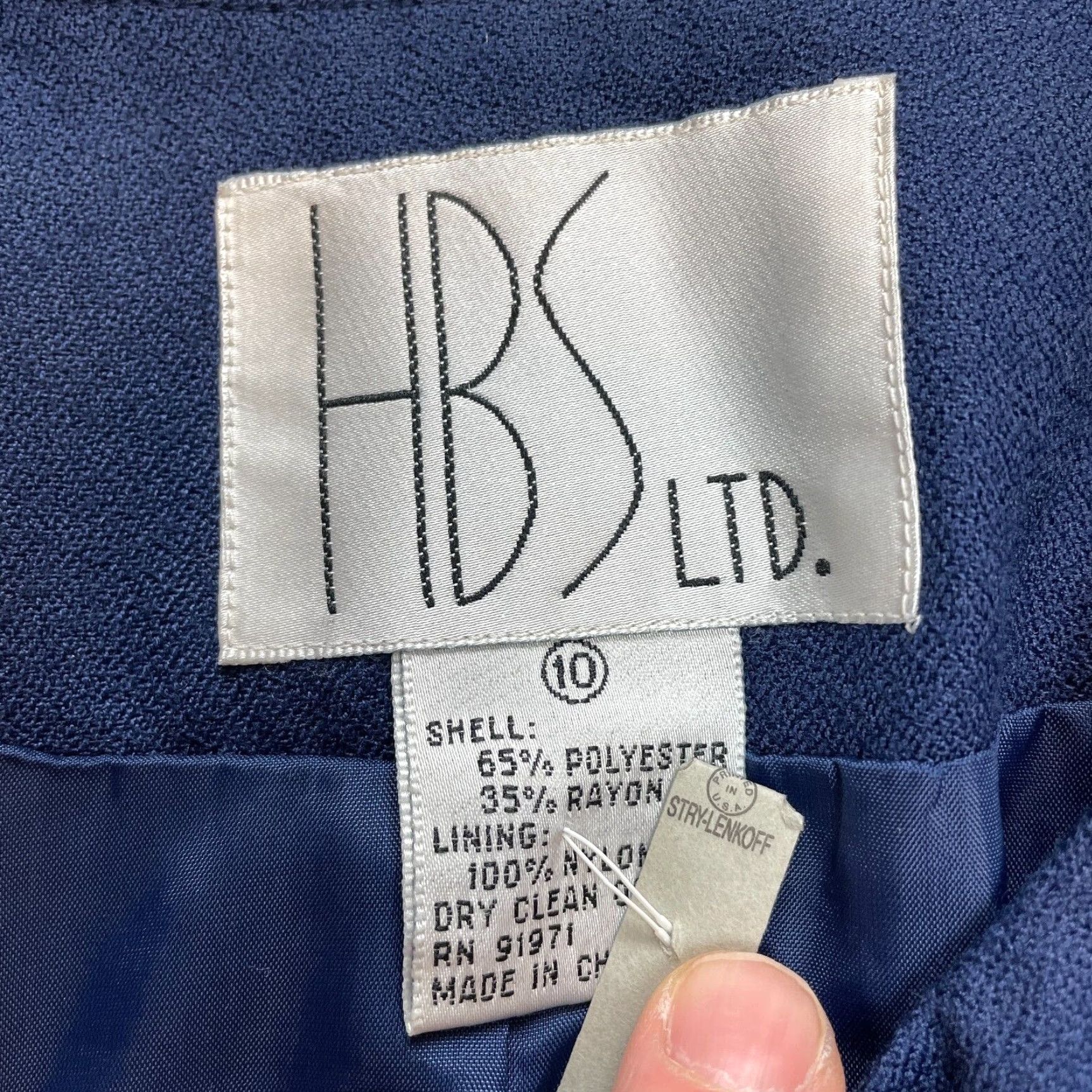 Vintage VINTAGE LTD HBS Jacket Womens 10 Blue Mid Length Long Sleeve Button Pocketed Pockets Size L / US 10 / IT 46 - 5 Thumbnail