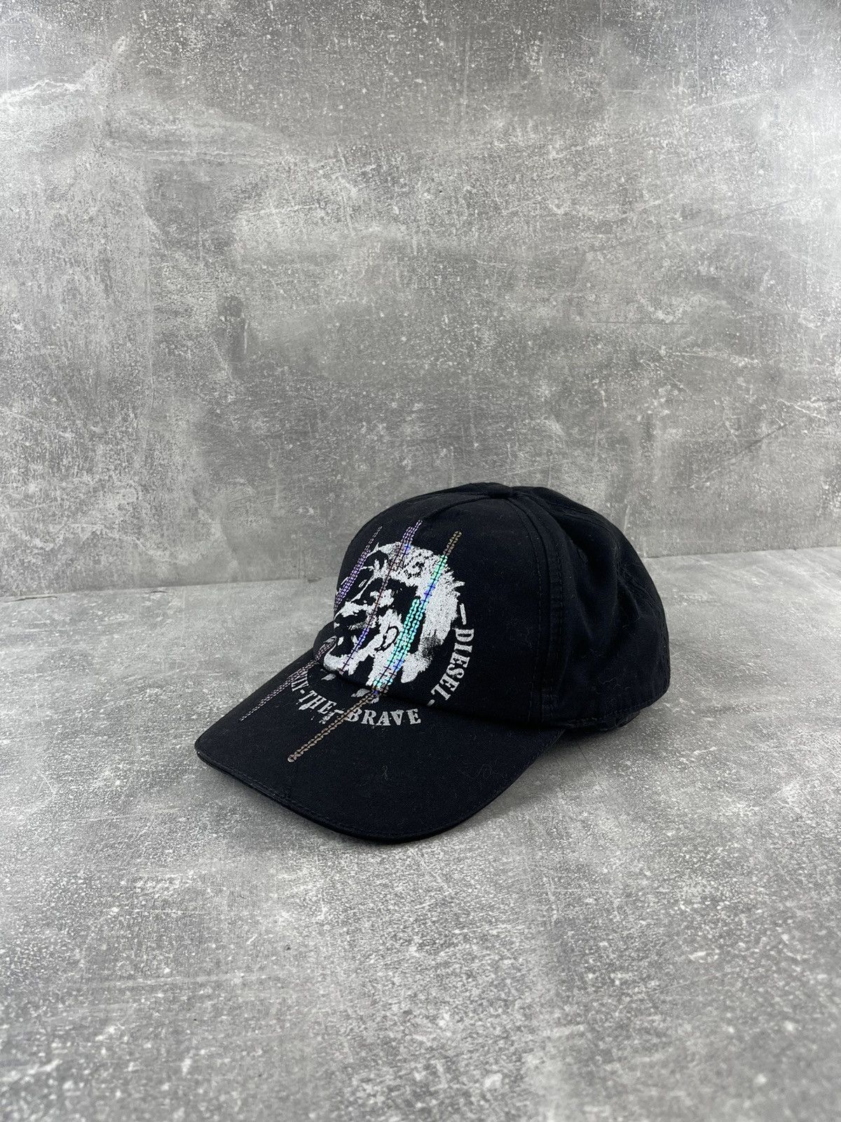 Diesel Diesel Black Baseball Cap Beaded Logo Embroidered Adjustable Size ONE SIZE - 1 Thumbnail