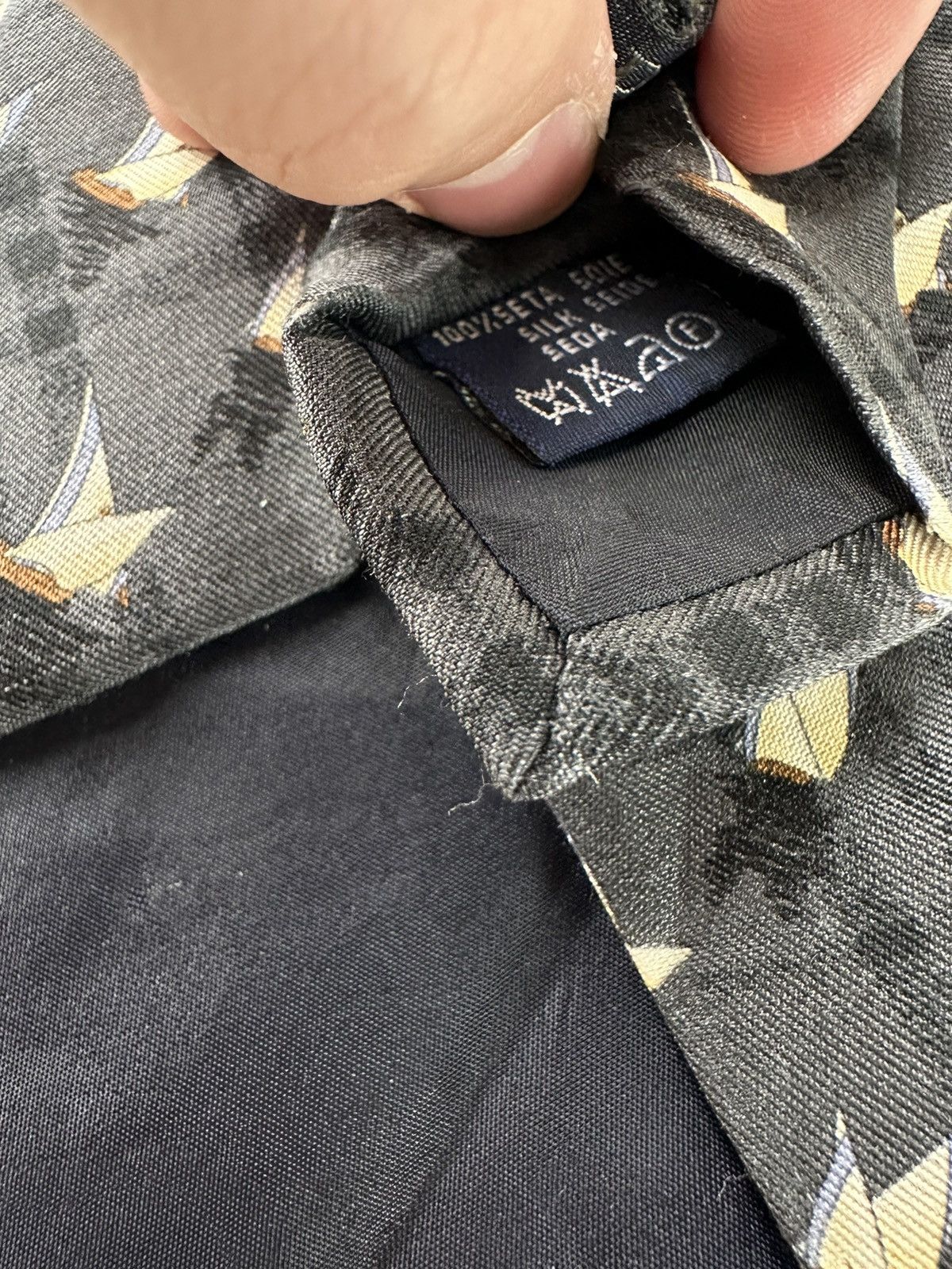 Burberry × Vintage 🚨Vintage 90s Burberrys Embroidered ship LOGO tie monogram Size ONE SIZE - 5 Thumbnail