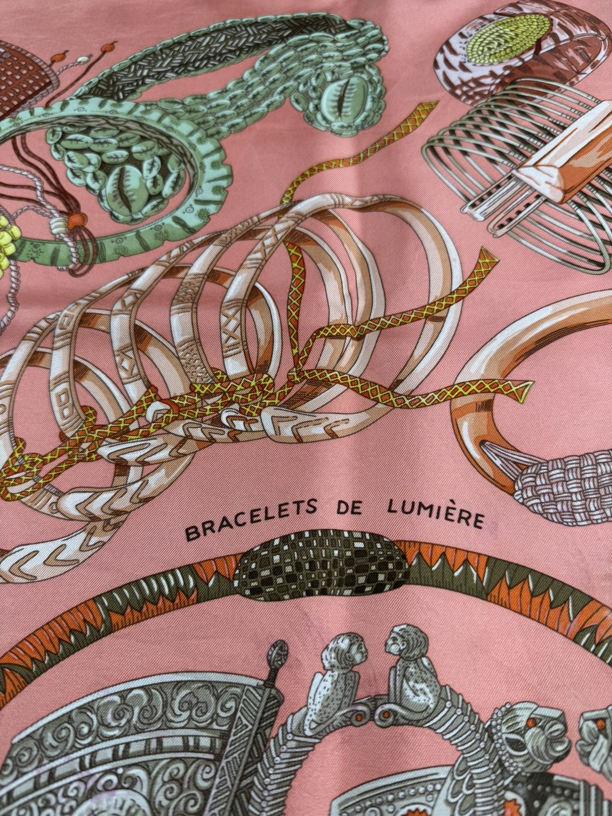 Hermes HERMES Paris Bracelets De Lumiere 100% Silk Scarf RARE Scarv Size ONE SIZE - 11 Thumbnail