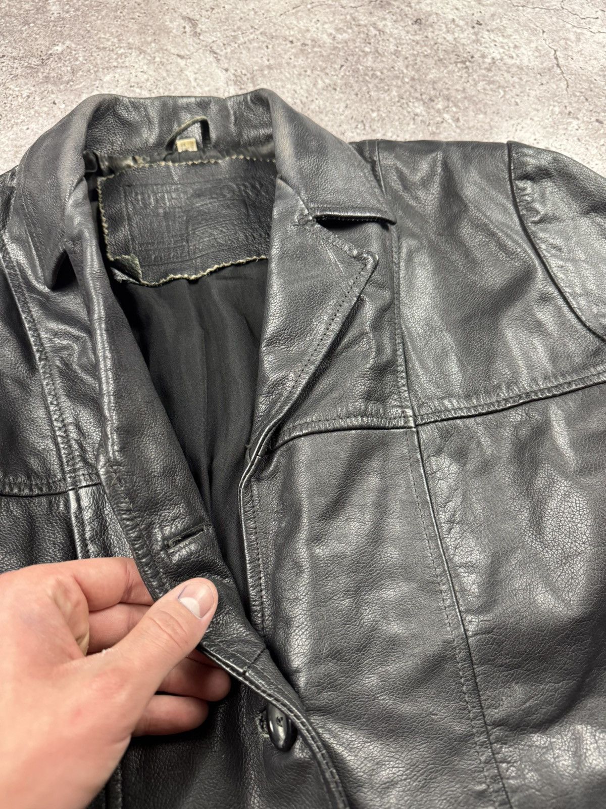 Japanese Brand Rick Owens STYLE Avant Garde Leather Opium Jacket Coat Y2K Size M / US 6-8 / IT 42-44 - 5 Thumbnail