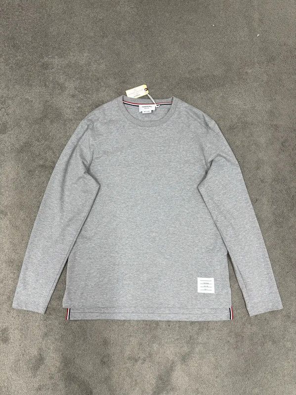 Thom Browne Gray Cotton Long Sleeve T-Shirt 0089
