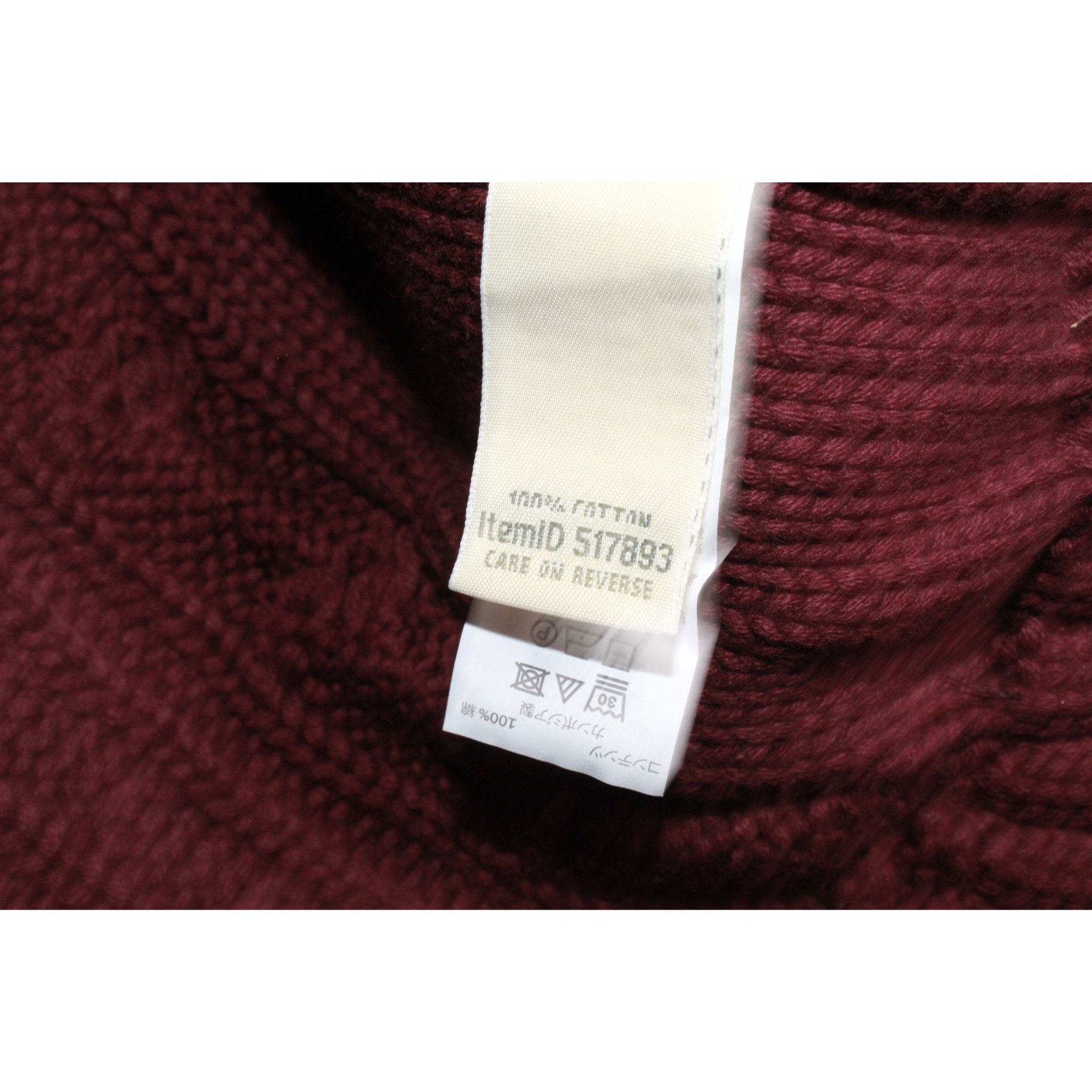 L.L. Bean LL Bean Womens Maroon Cable Zip Cardigan Sweater Small Size S / US 4 / IT 40 - 4 Thumbnail
