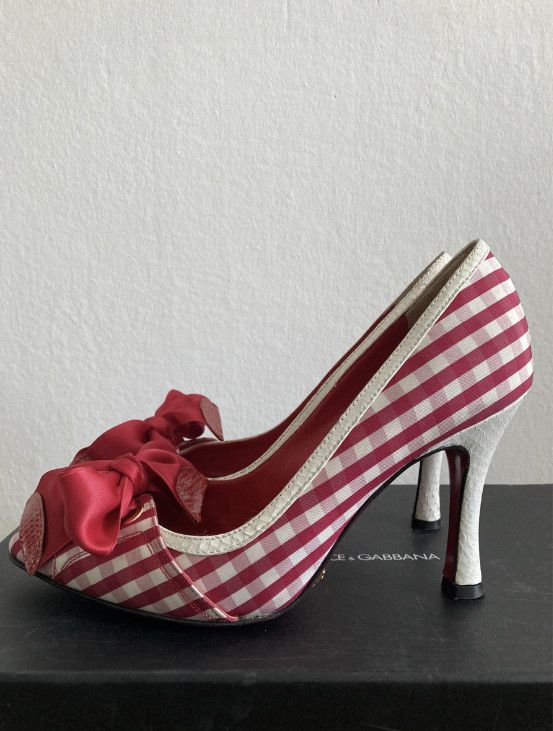 Dolce & Gabbana DOLCE&GABBANA checkered heels with a bow Size US 8 / IT 38 - 6 Thumbnail