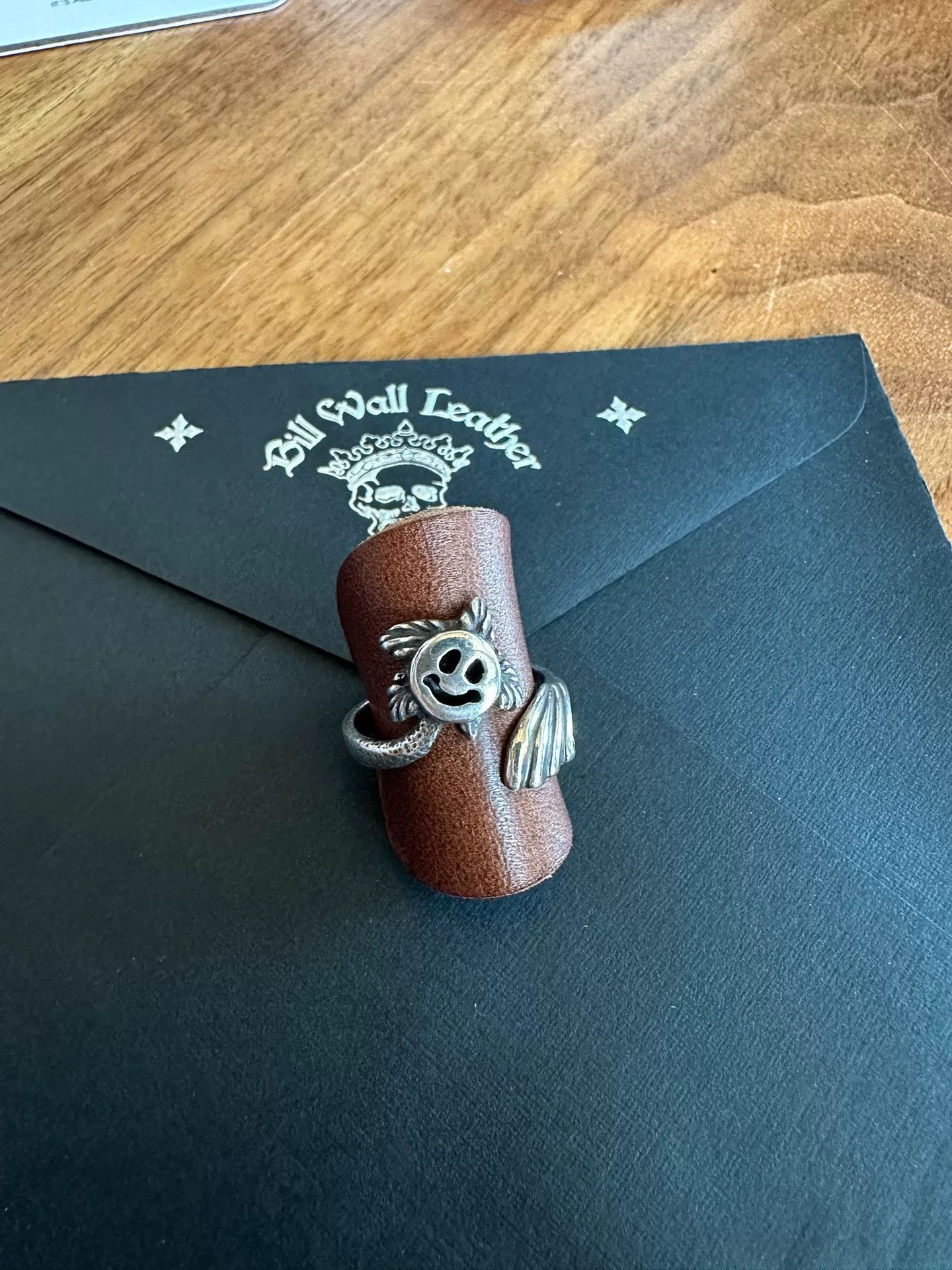 Bill Wall Leather BWL Smiley Silver Ring Size ONE SIZE - 1 Thumbnail