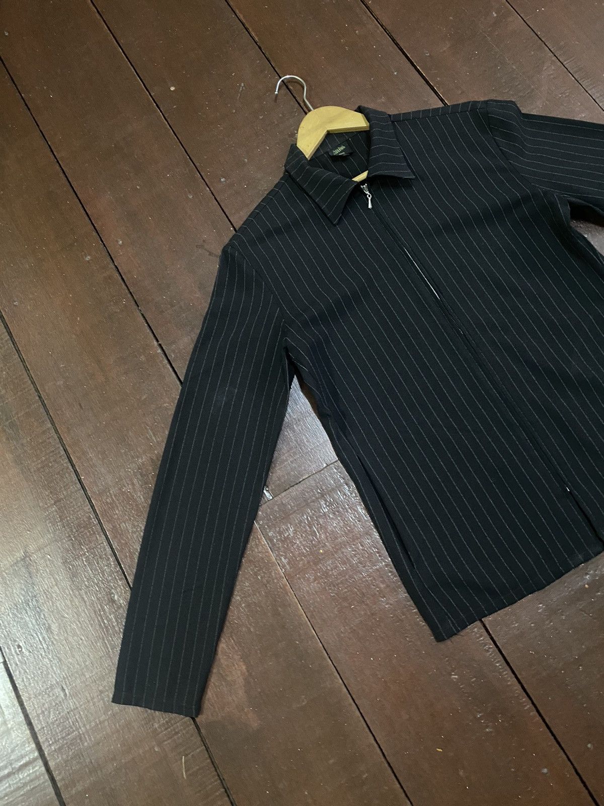 Jean Paul Gaultier Jeans Paul Gaultier Slim Black Striped Zip Seersucker Suit. Size L / US 10 / IT 46 - 2 Thumbnail