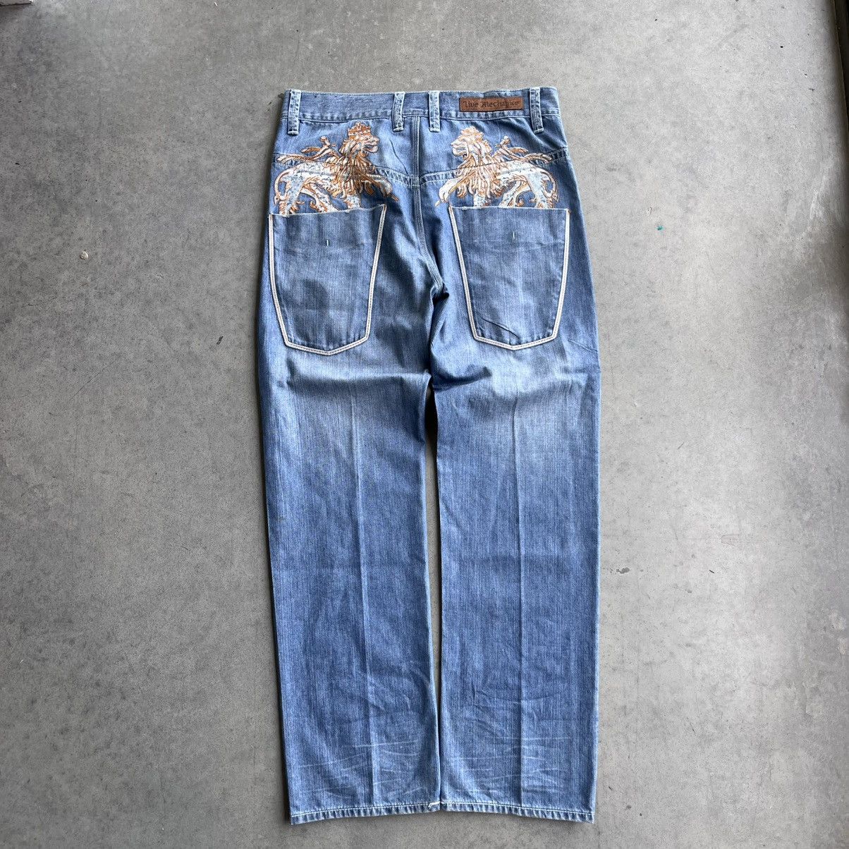 Southpole Crazy Y2K Live Mechanics 40x38 Ultra Baggy Wide leg Denim Size US 38 / EU 54 - 5 Thumbnail
