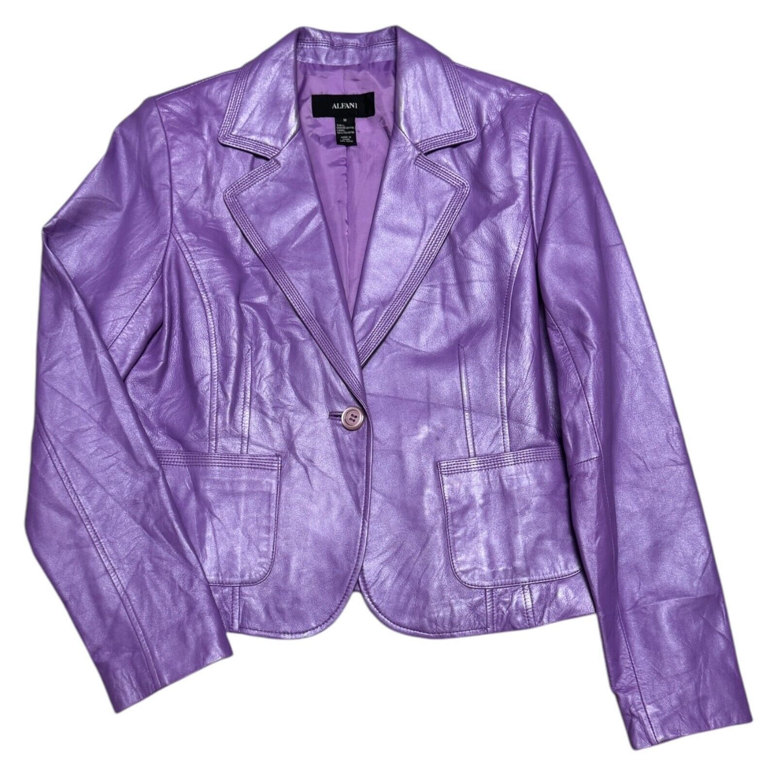 Alfani ALFANI GENUINE LEATHER Luxury Designer Jacket Coat Medium Size M / US 6-8 / IT 42-44 - 1 Thumbnail