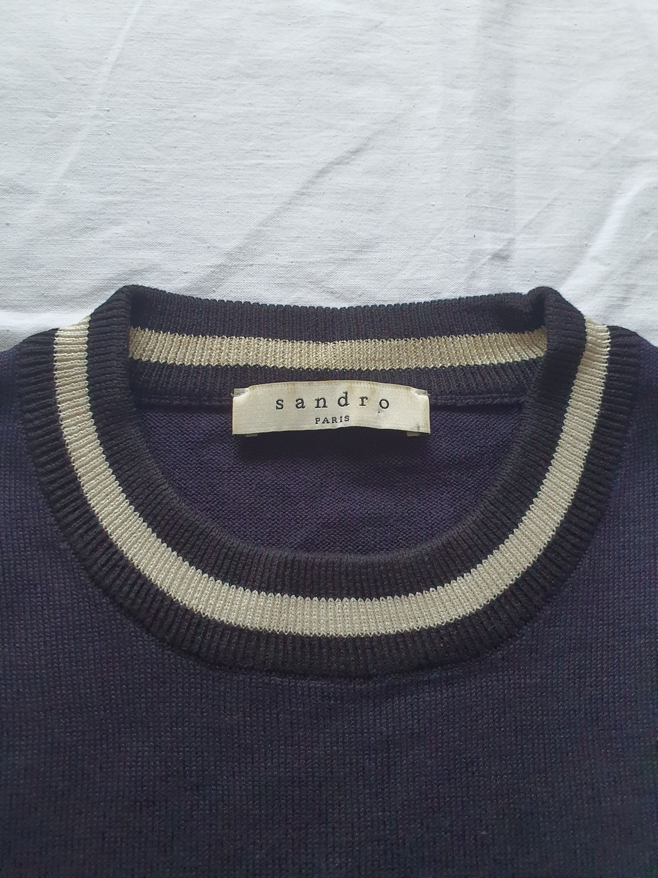 Sandro Silk & cotton classic round neck sweater crewneck Size US XS / EU 42 / 0 - 4 Thumbnail