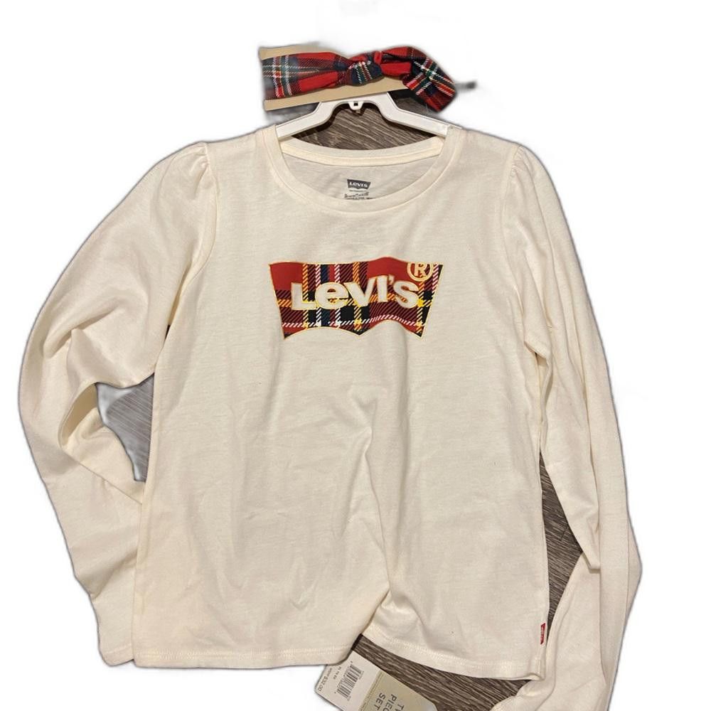 Levi's White Levi’s Long Sleeve Shirt and Headband Size US XXS / EU 40 - 1 Thumbnail