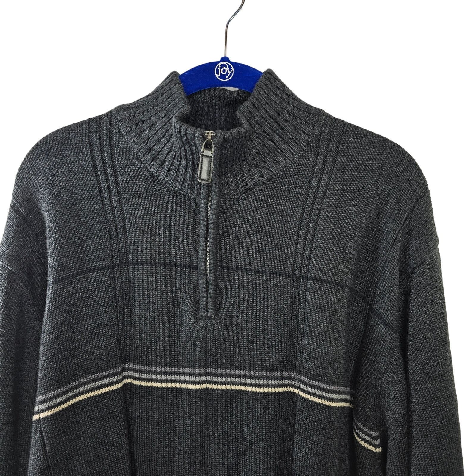 Oscar De La Renta Men's Oscar De La Renta 1/4 Zip Gray Sweater Size XXL Size US XXL / EU 58 / 5 - 2 Thumbnail