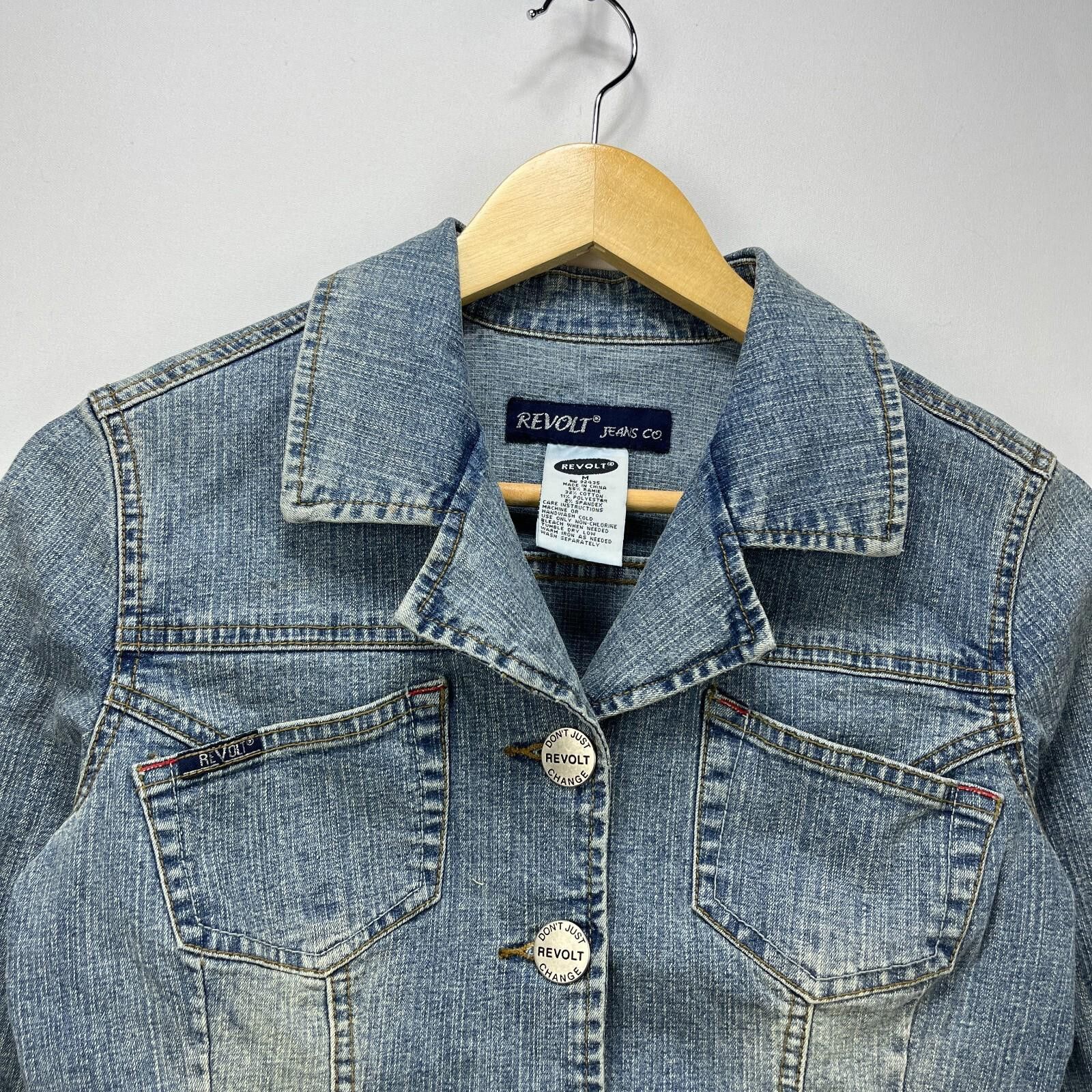 Other Vintage Y2K Revolt Jeans Womens Denim Jacket Medium Size M / US 6-8 / IT 42-44 - 7 Thumbnail