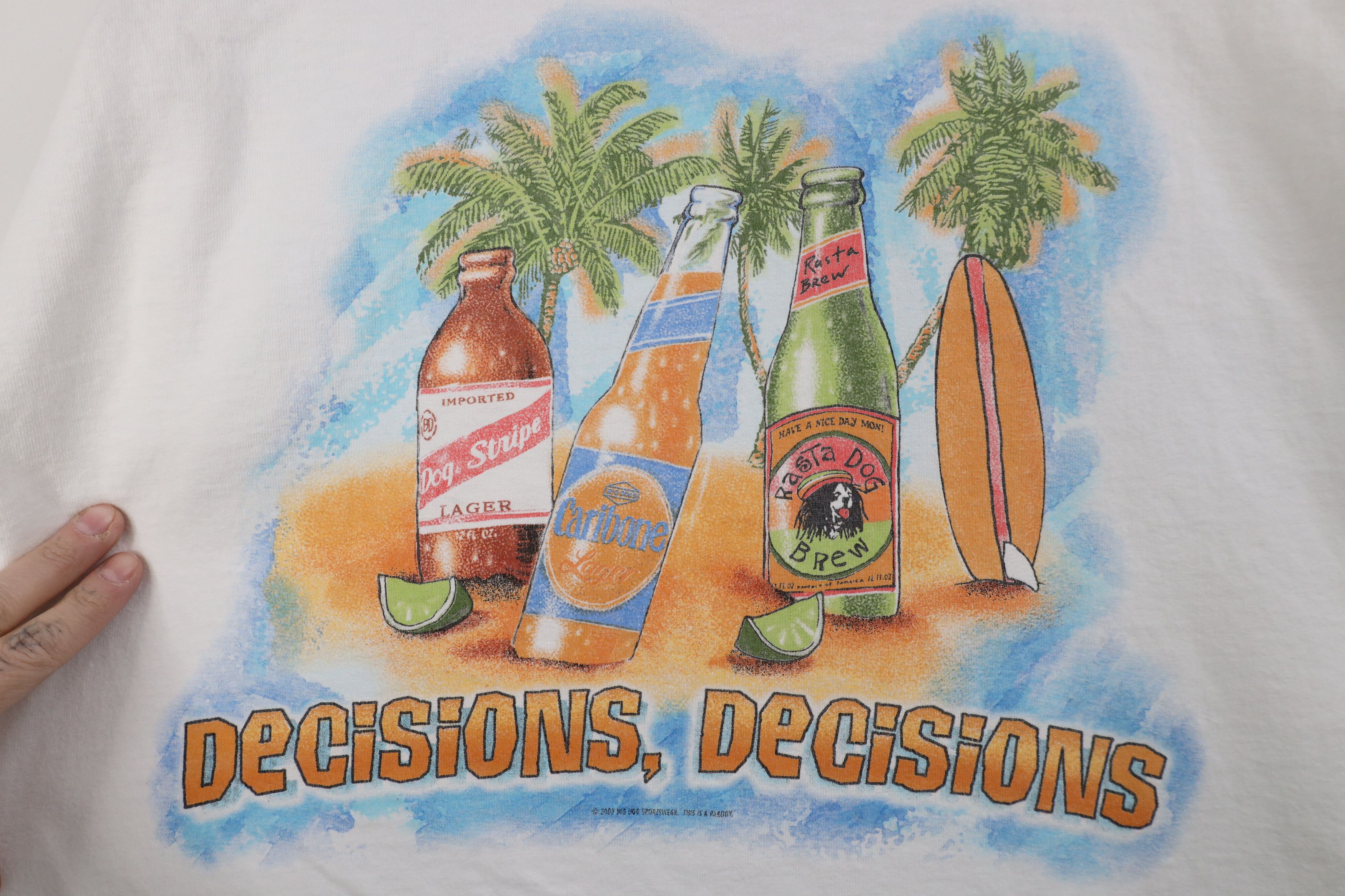 Big Dogs Vintage Y2K 2002 Big Dogs Off Decisions Beer Beach T-Shirt Size US XXL / EU 58 / 5 - 9 Thumbnail