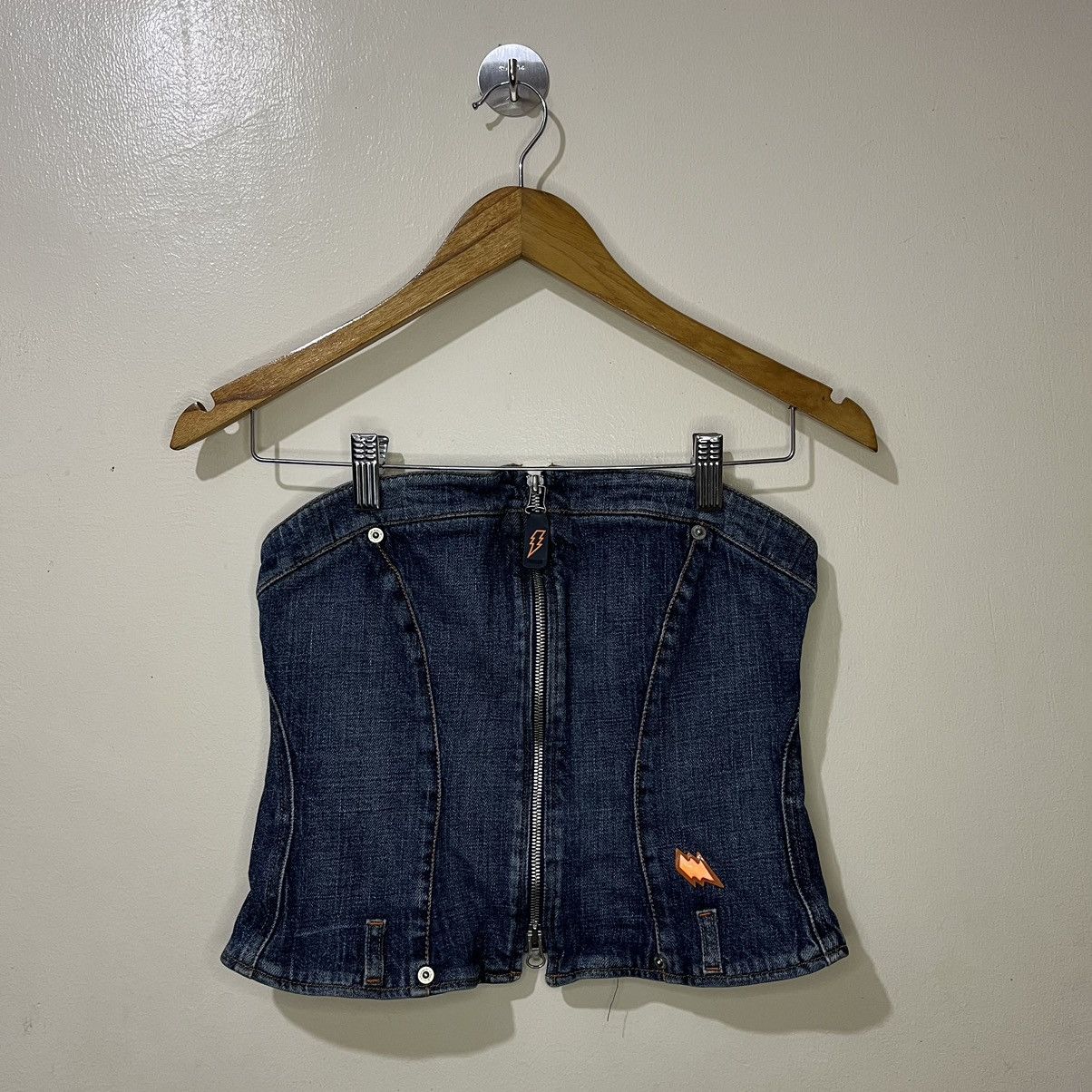 Walter Van Beirendonck W&LT Walter Van Beirendonck Strapless Denim Bustier Corset Size XS / US 0-2 / IT 36-38 - 1 Thumbnail