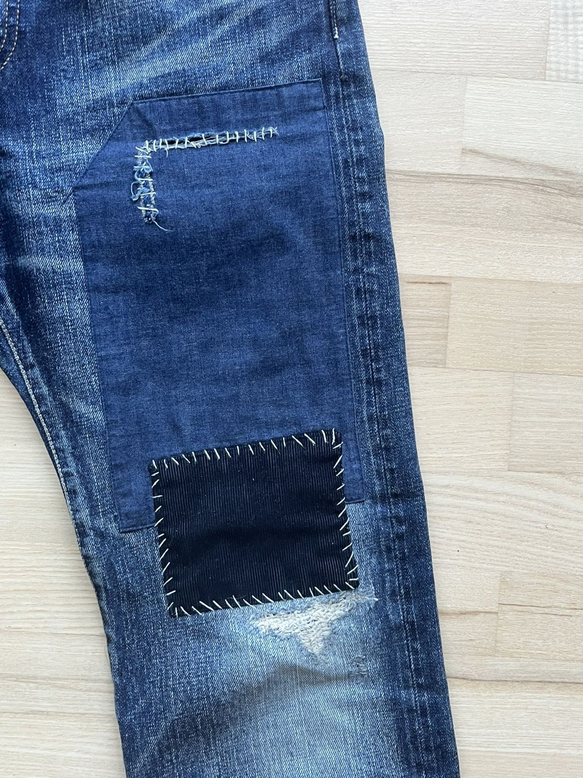 Levi's Vintage Clothing Distressed Sashiko Boro Jeans Size US 30 / EU 46 - 10 Thumbnail