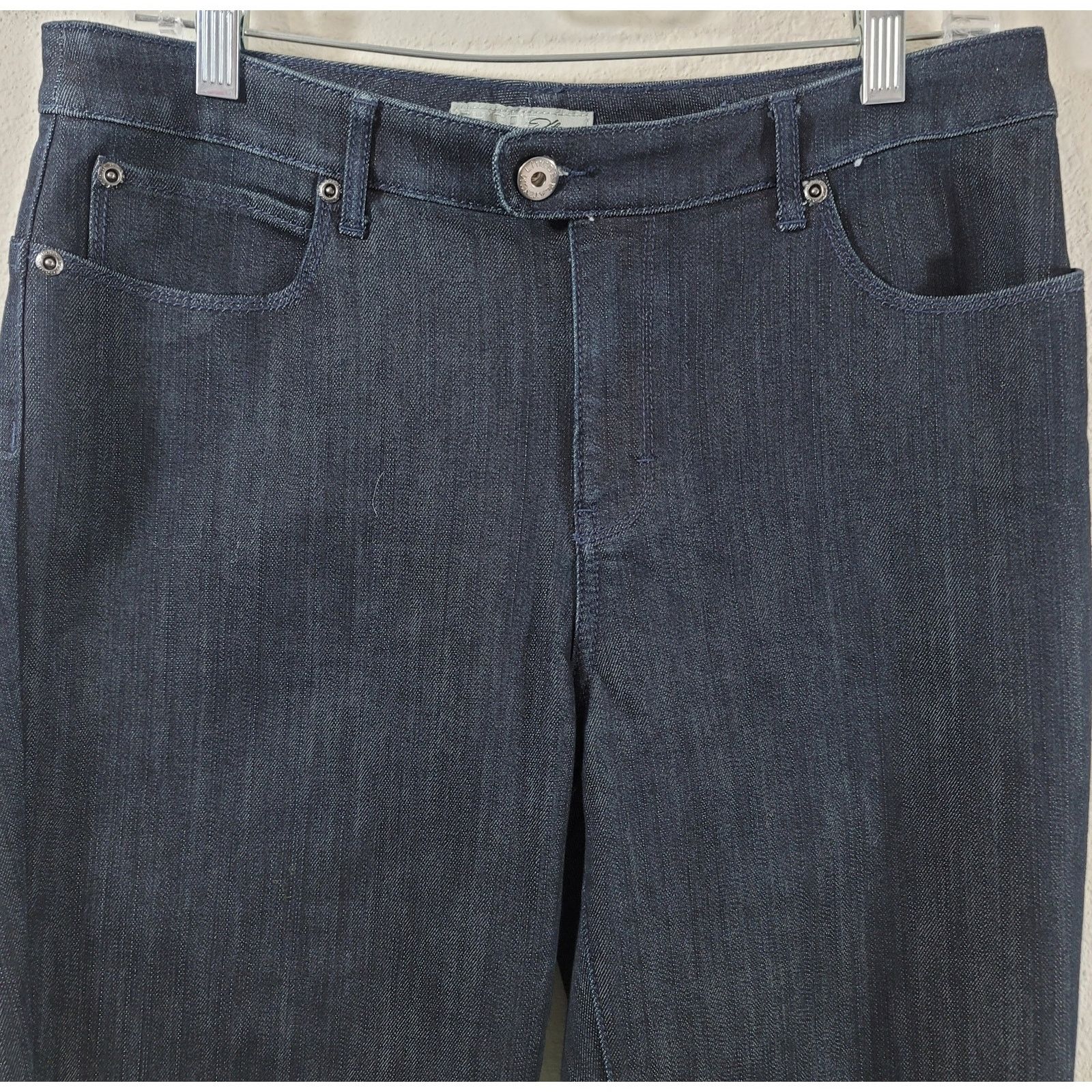Chicos Chico's Platinum Dark Blue Zip Ankle Jeans 1 Medium NWOT Size 32" / US 10 / IT 46 - 7 Thumbnail