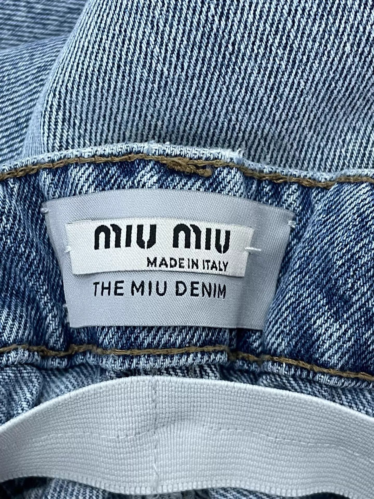 Miu Miu MIU MIU Light Blue Blooming Denim Wide-Leg Pants 25 Size 25" / US 0 / IT 36 - 3 Thumbnail