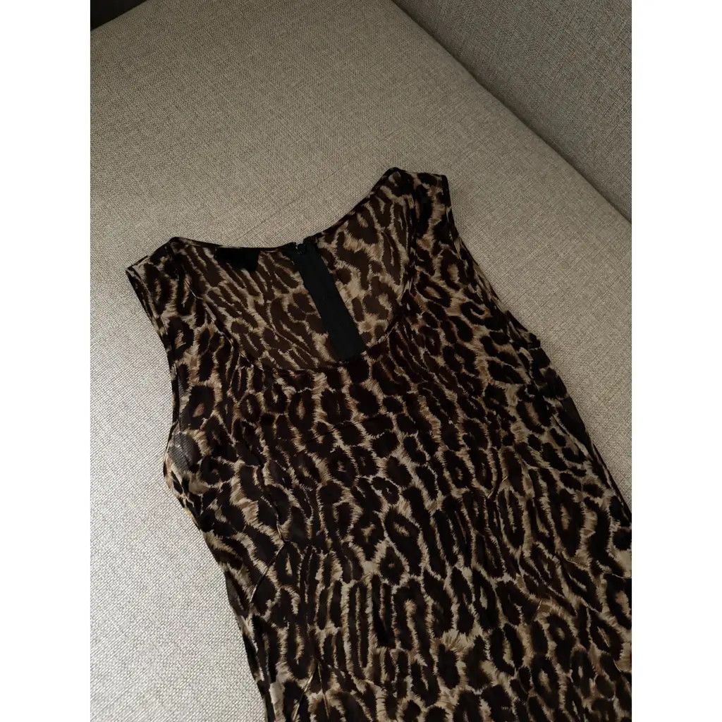 Dolce & Gabbana Dolce & Gabbana Brown Leopard Print Mesh Midi Dress IT 38 Size XS / US 0-2 / IT 36-38 - 3 Thumbnail