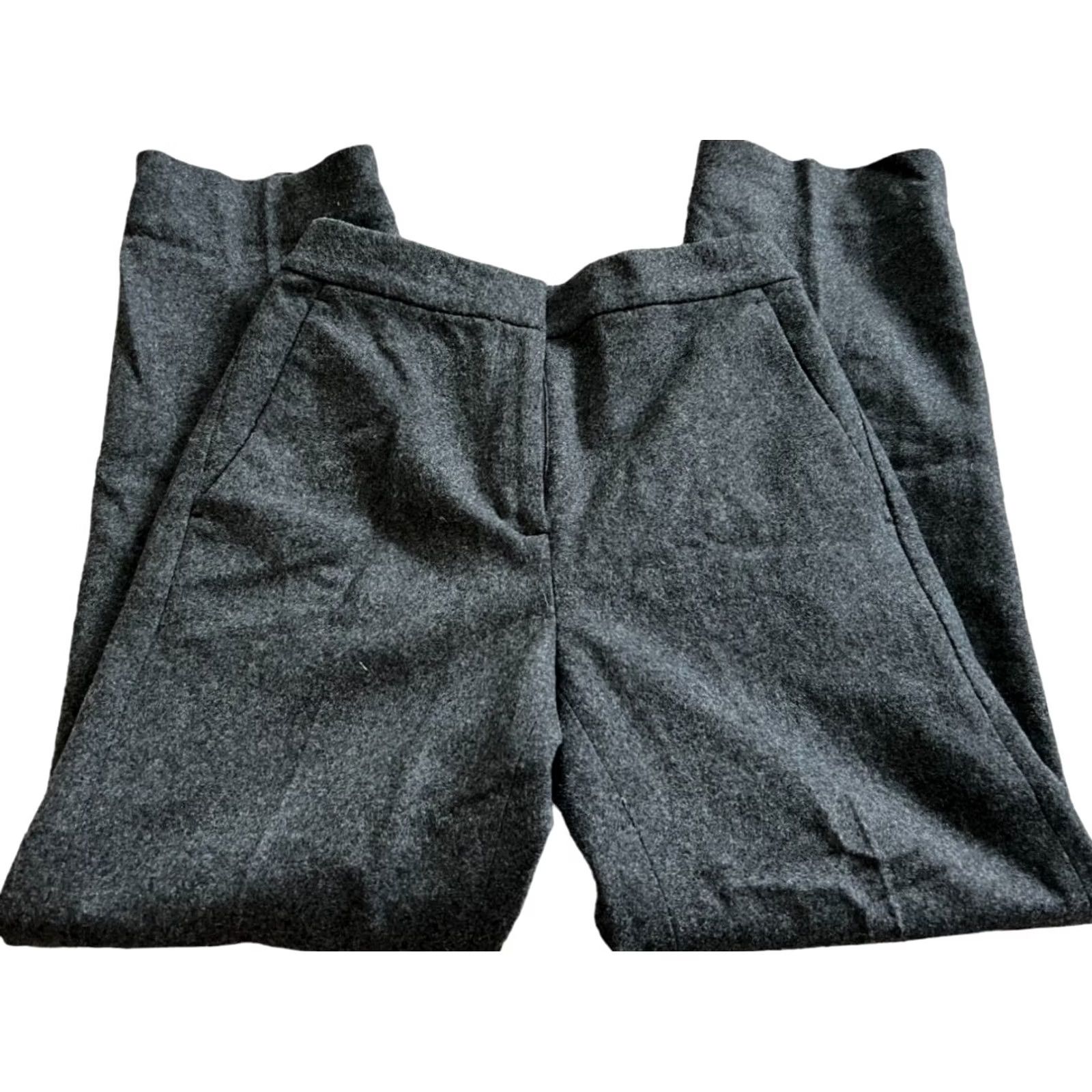 J.Crew J.Crew Italy Belluci Womens Wool Pants Size 4 26x28 Gray Zip Side Pockets Lined Size 27" / US 4 / IT 40 - 2 Thumbnail