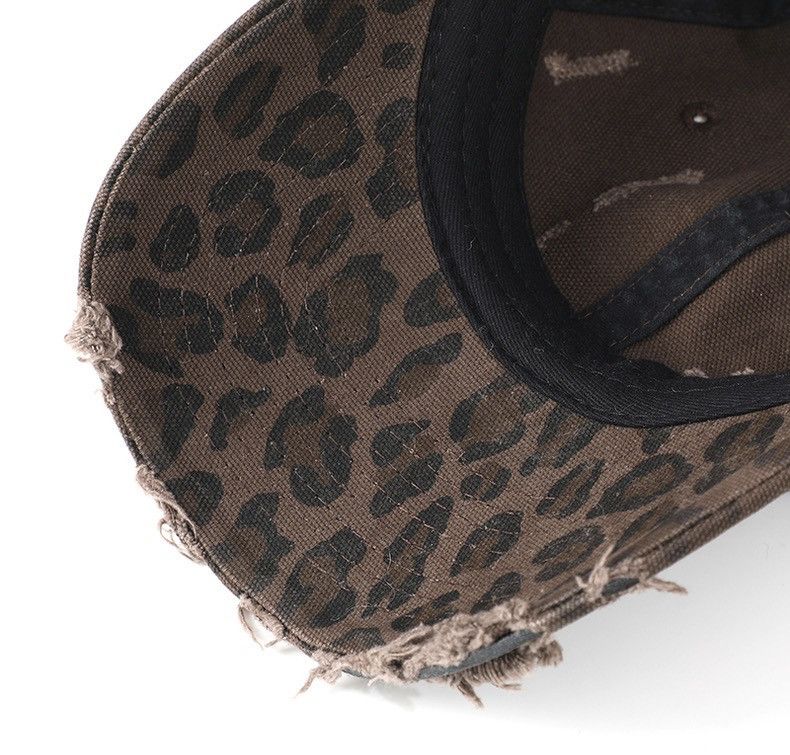Other Retro punk vintage leopard distressed raw cap hat Size ONE SIZE - 5 Thumbnail