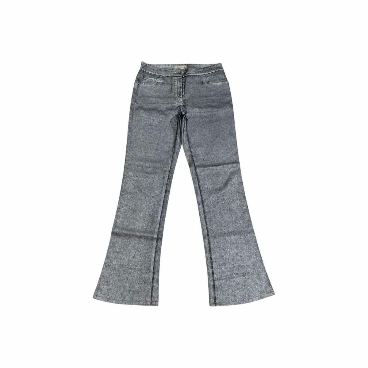 🔥Sick Y2K Swinswing Metallic Silver Coated Pants Flared