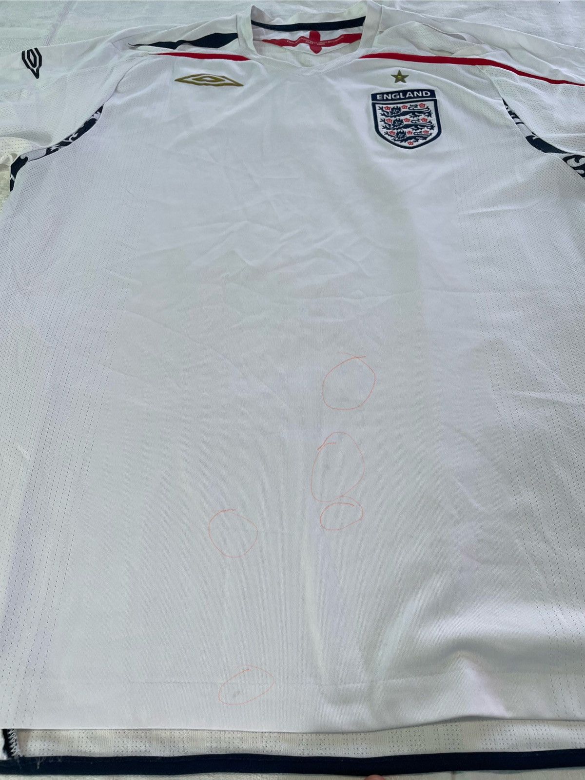 Umbro England Football Jersey Mens Large White Umbro 2007-2009 Size US L / EU 52-54 / 3 - 3 Thumbnail