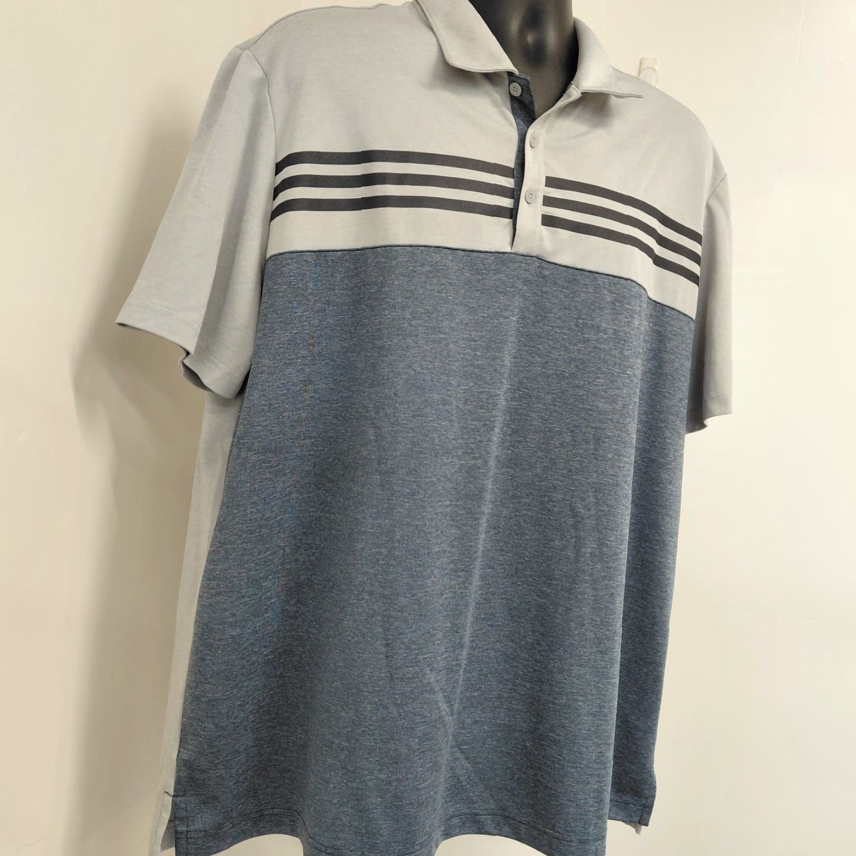 Adidas Adidas Golf Polo Mens 2XL Blue/Gray Short Sleeve 3-Stripe Logo Casual Size US XXL / EU 58 / 5 - 3 Thumbnail