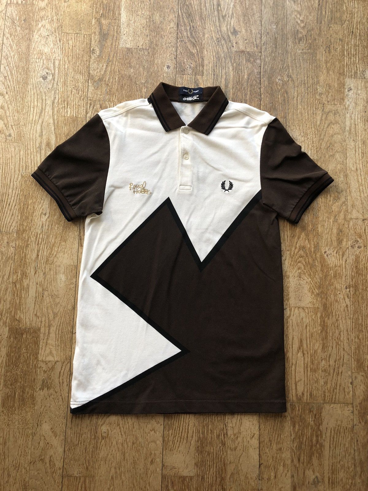 Fred Perry stussy polo shirt サイズ42 Fred Perry Stussy Polo Shirt Short Sleeve Logo Back Print 42