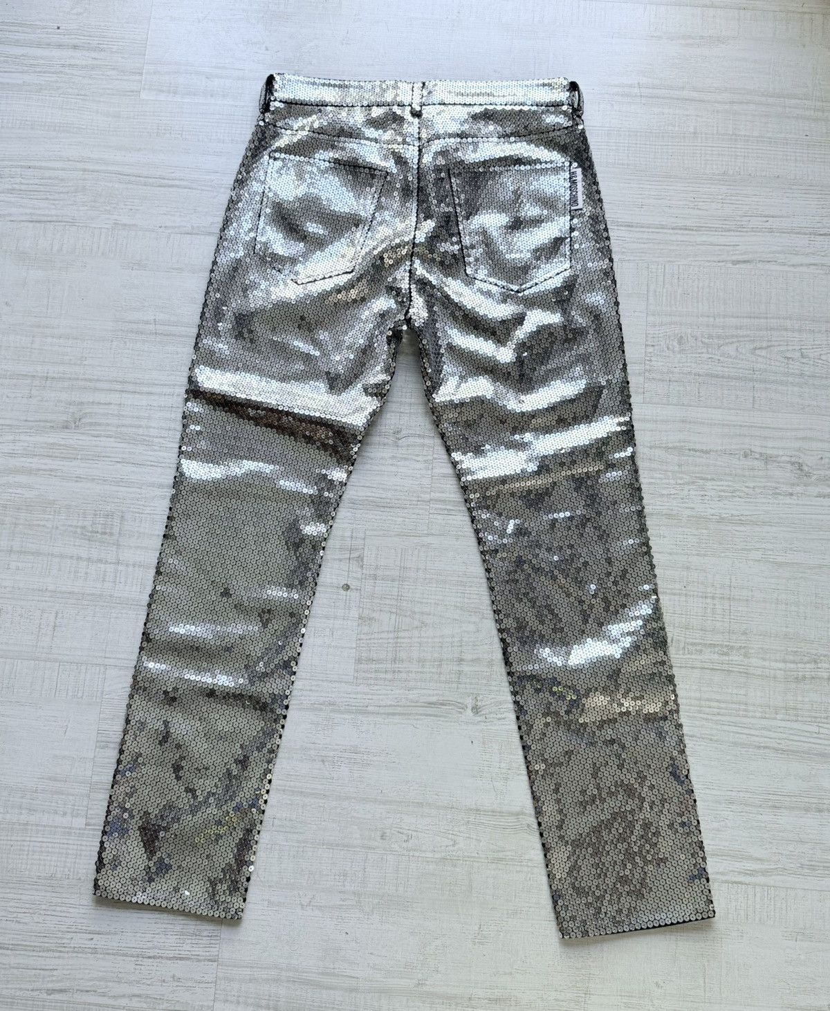 H&M × Moschino H&M x Moschino sequin pants size 34 gently used silver Size US 43 - 10 Thumbnail