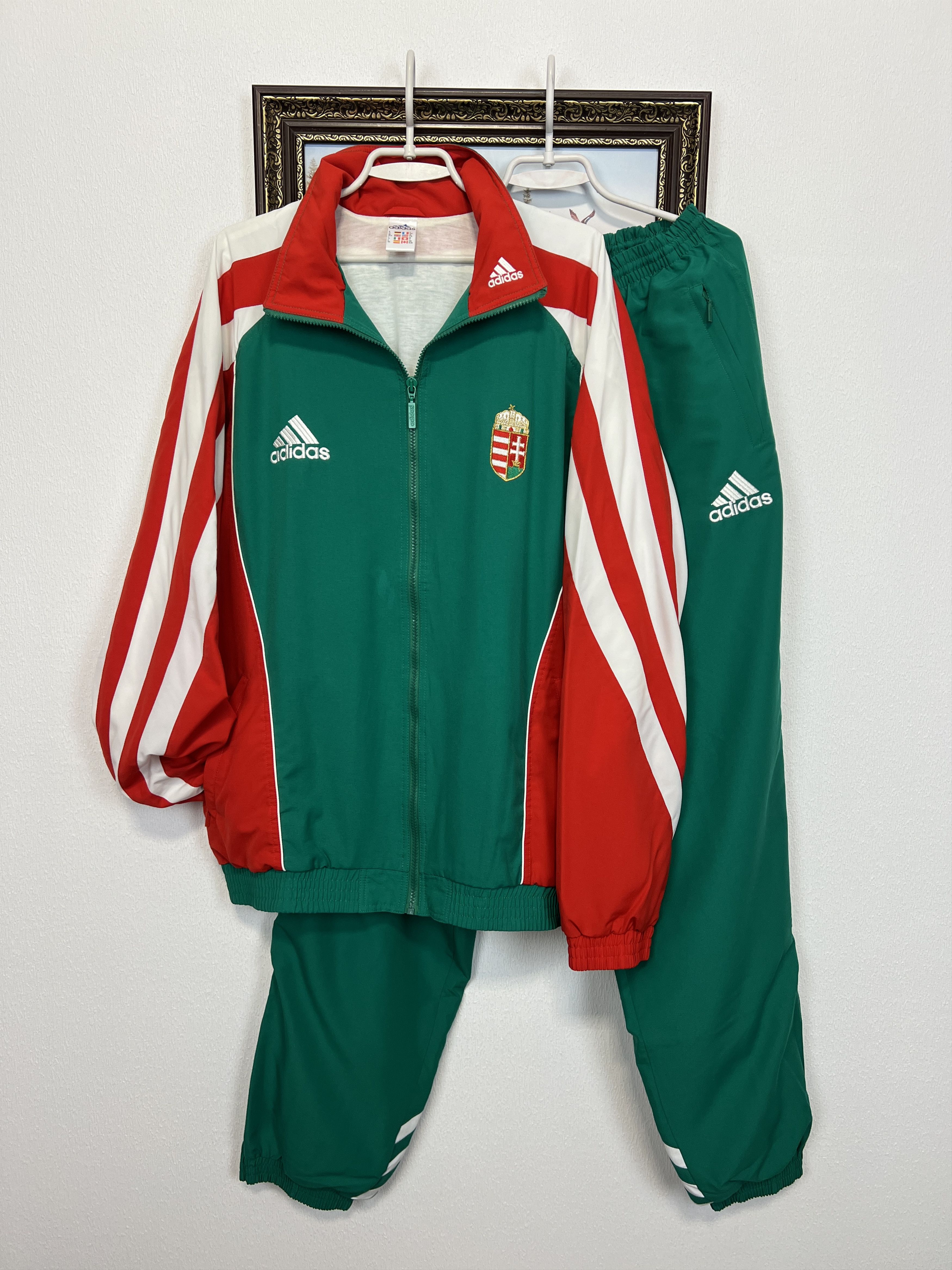 Adidas Vintage Romania Football Set Soccer Track Suit Jacket Pants