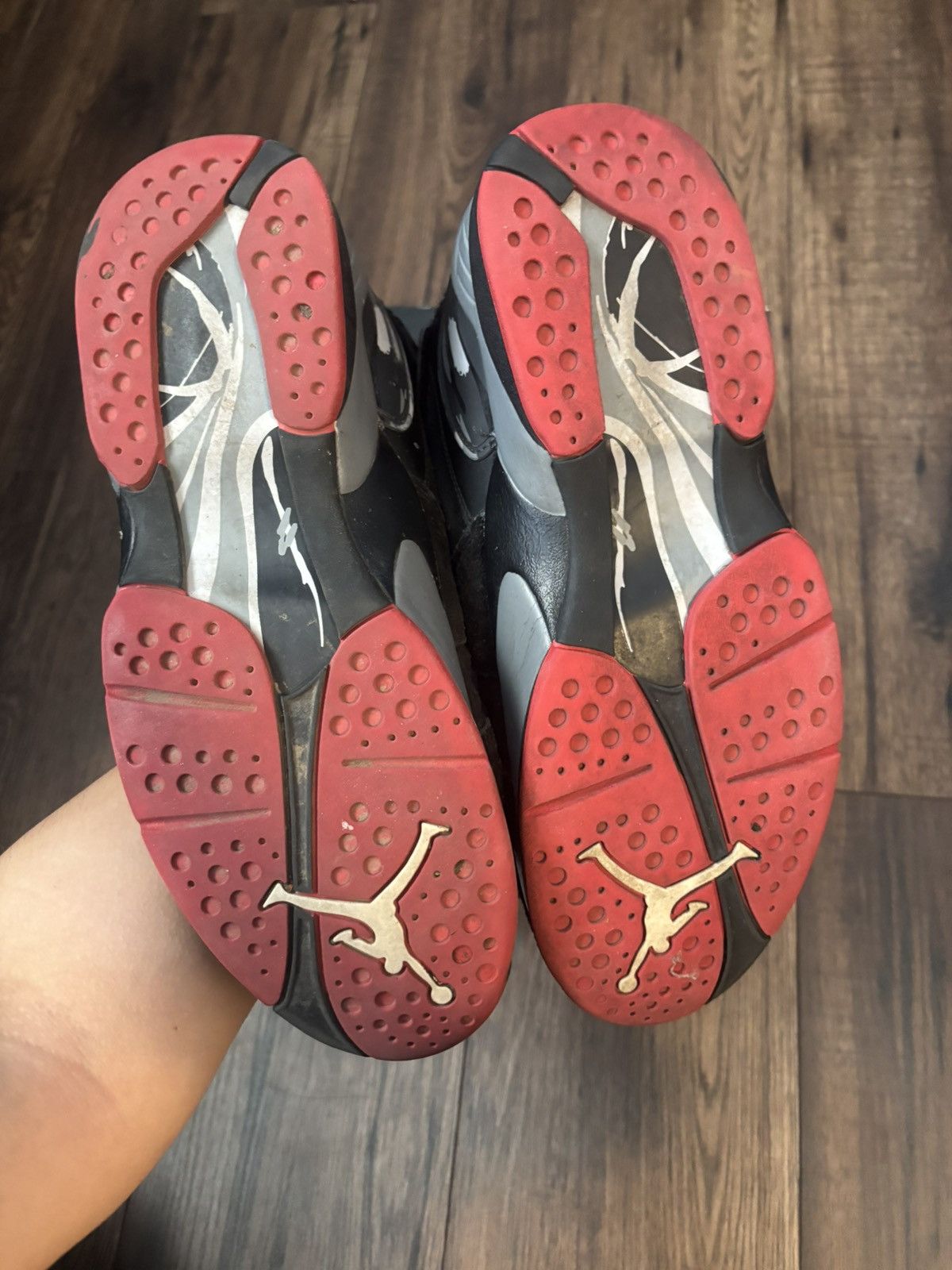 Jordan Brand × Nike Size 10 - Jordan 8 Retro Bred Cement Black Red Grey Size US 10 / EU 43 - 6 Thumbnail