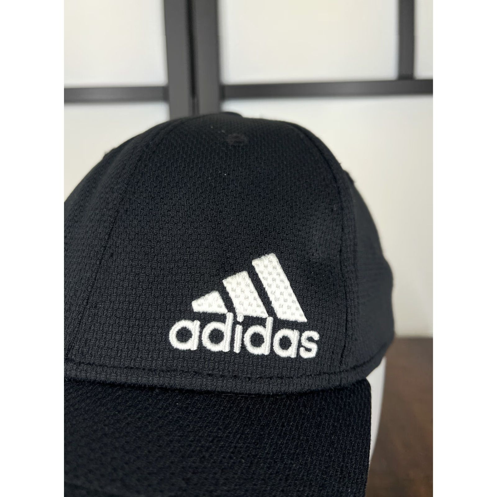 Adidas Adidas Hat Cap Fitted Adult Medium Black Embroidered A-Flex Golf Golfer Size ONE SIZE - 2 Thumbnail