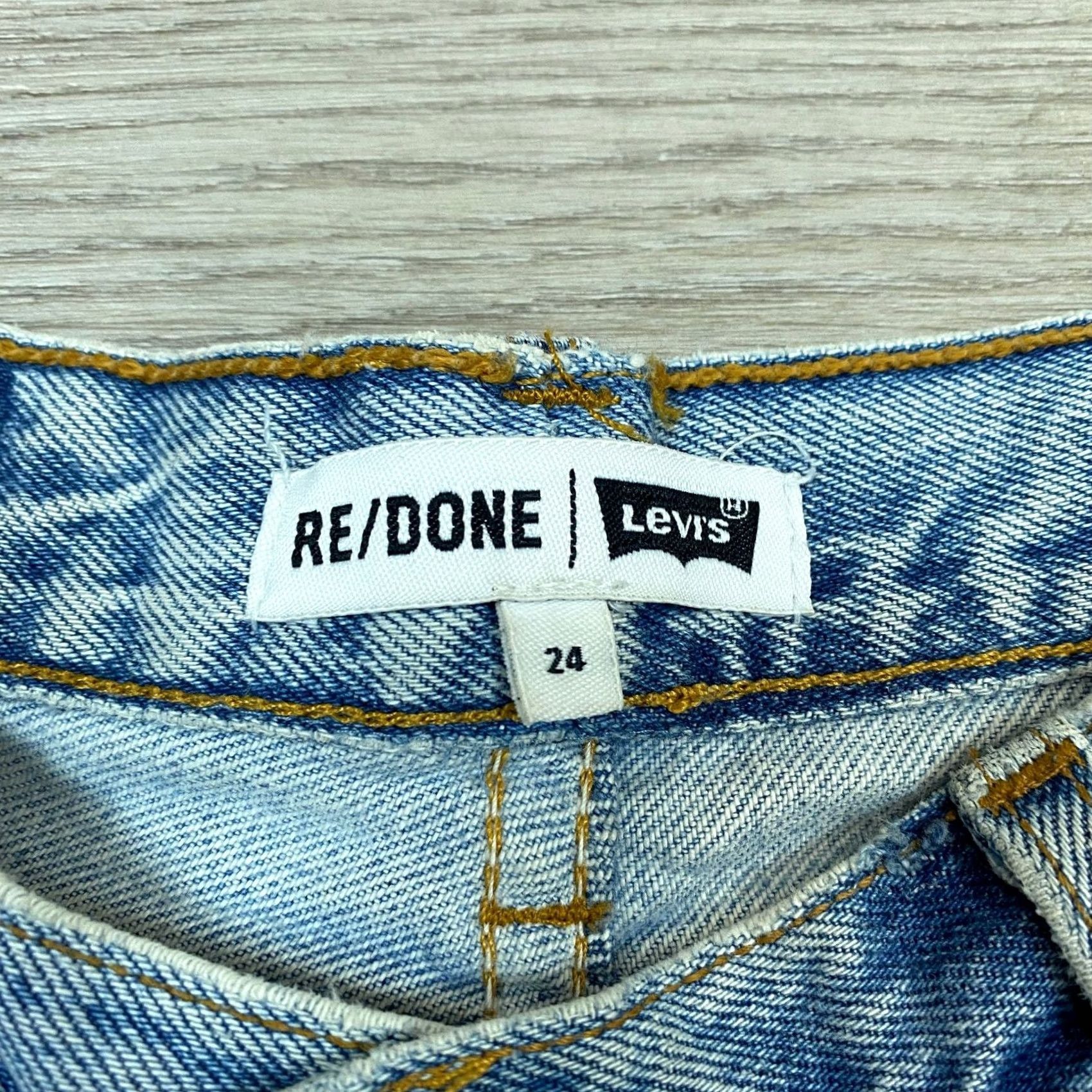 RE/DONE VINTAGE Levi's Re/Done High Rise Slim Straight Leg Jeans Women 24 Blue Jeans Womens 24 Regular Straight Size 42" / US 20 - 5 Thumbnail