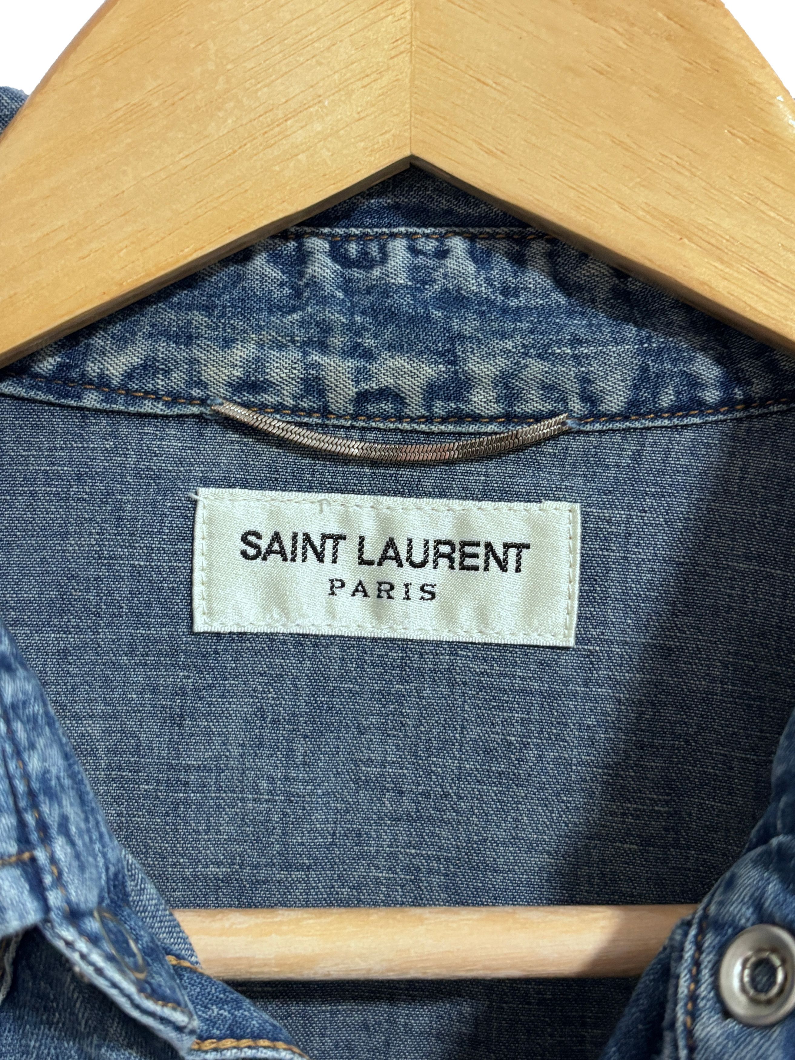 Saint Laurent Paris Saint Laurent Paris 15AW Blue Western Denim Shirt Size US S / EU 44-46 / 1 - 3 Thumbnail