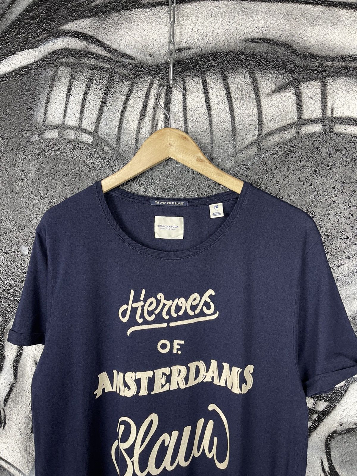 Scotch & Soda Scotch&Soda Amsterdams Blauw Cotton Crew Neck T-Shirt Men’s Size Large Size US L / EU 52-54 / 3 - 3 Thumbnail