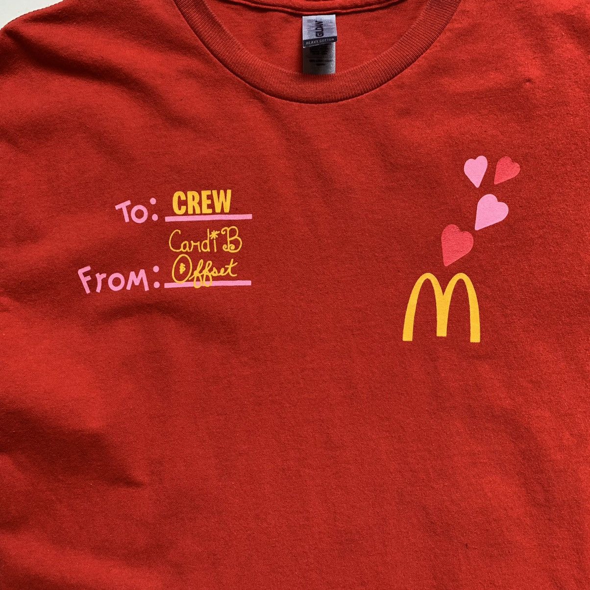 Designer × Rap Tees 2023 McDonalds Cardi B Offset Crew T-Shirt Size US M / EU 48-50 / 2 - 4 Thumbnail