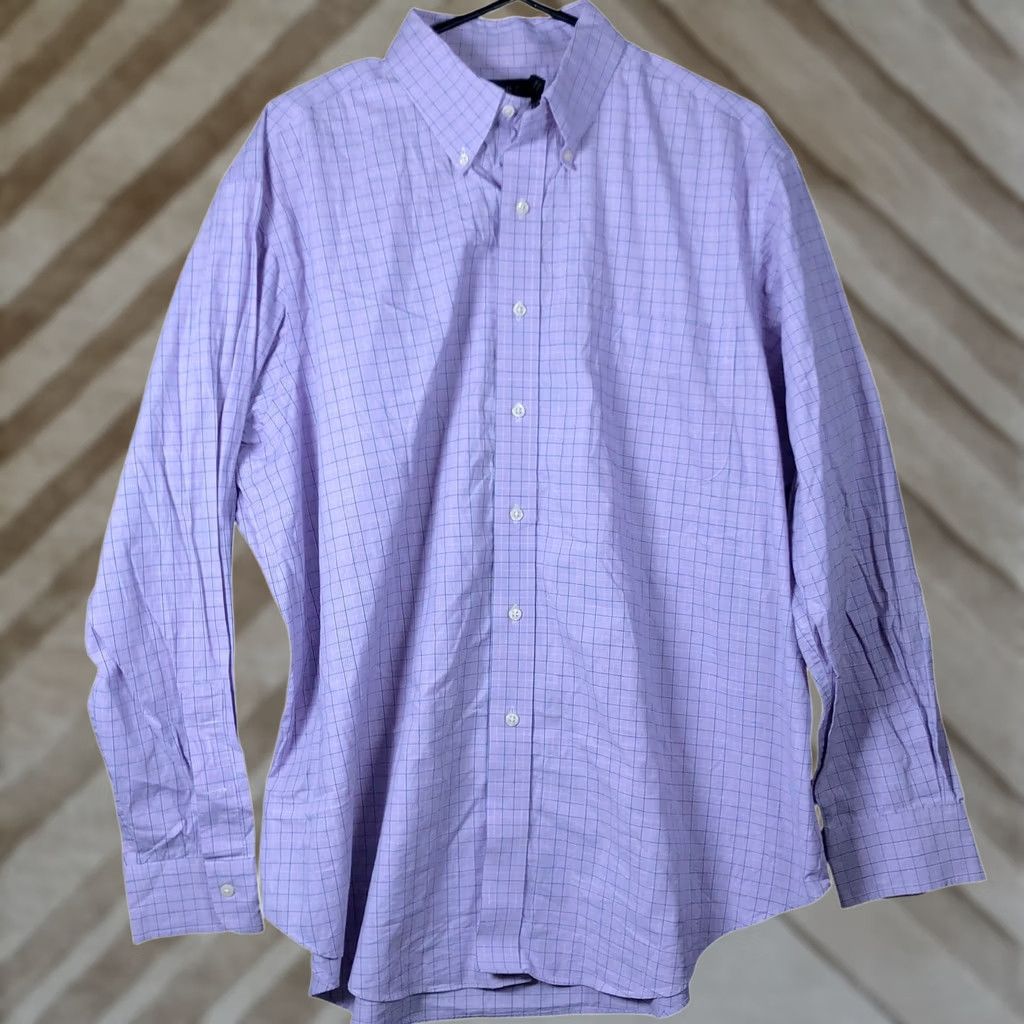 Ralph Lauren Ralph Lauren Mens Shirt Plaid Button-Down Non Iron 17.5 34/35 Purple Blue Button-Up, Regular, Casual, Workwear, Preppy, 100% Cotton Size US XXL / EU 58 / 5 - 1 Thumbnail