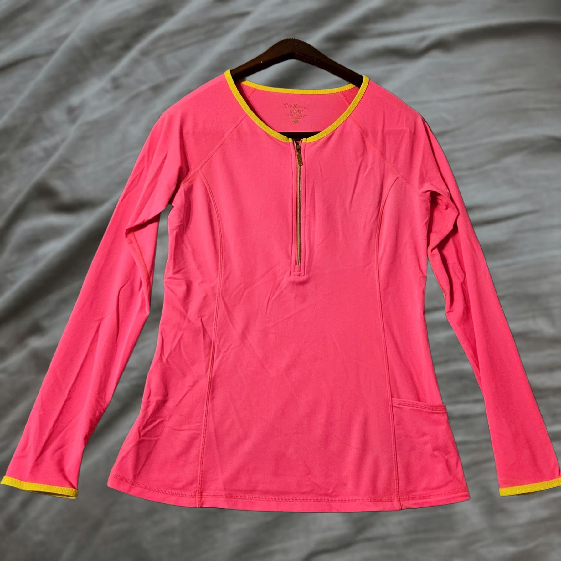 Lilly Pulitzer Lilly Pulitzer Luxletic Pink Long Sleeve 1/4 Zip Athletic Top M Womens Size M / US 6-8 / IT 42-44 - 1 Thumbnail