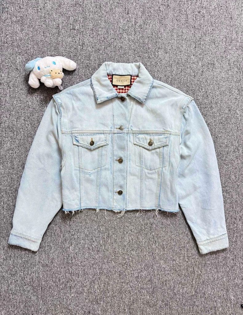 Gucci Rainbow Embroidered Denim Jacket by Gucci-2506 Size US L / EU 52-54 / 3 - 1 Thumbnail