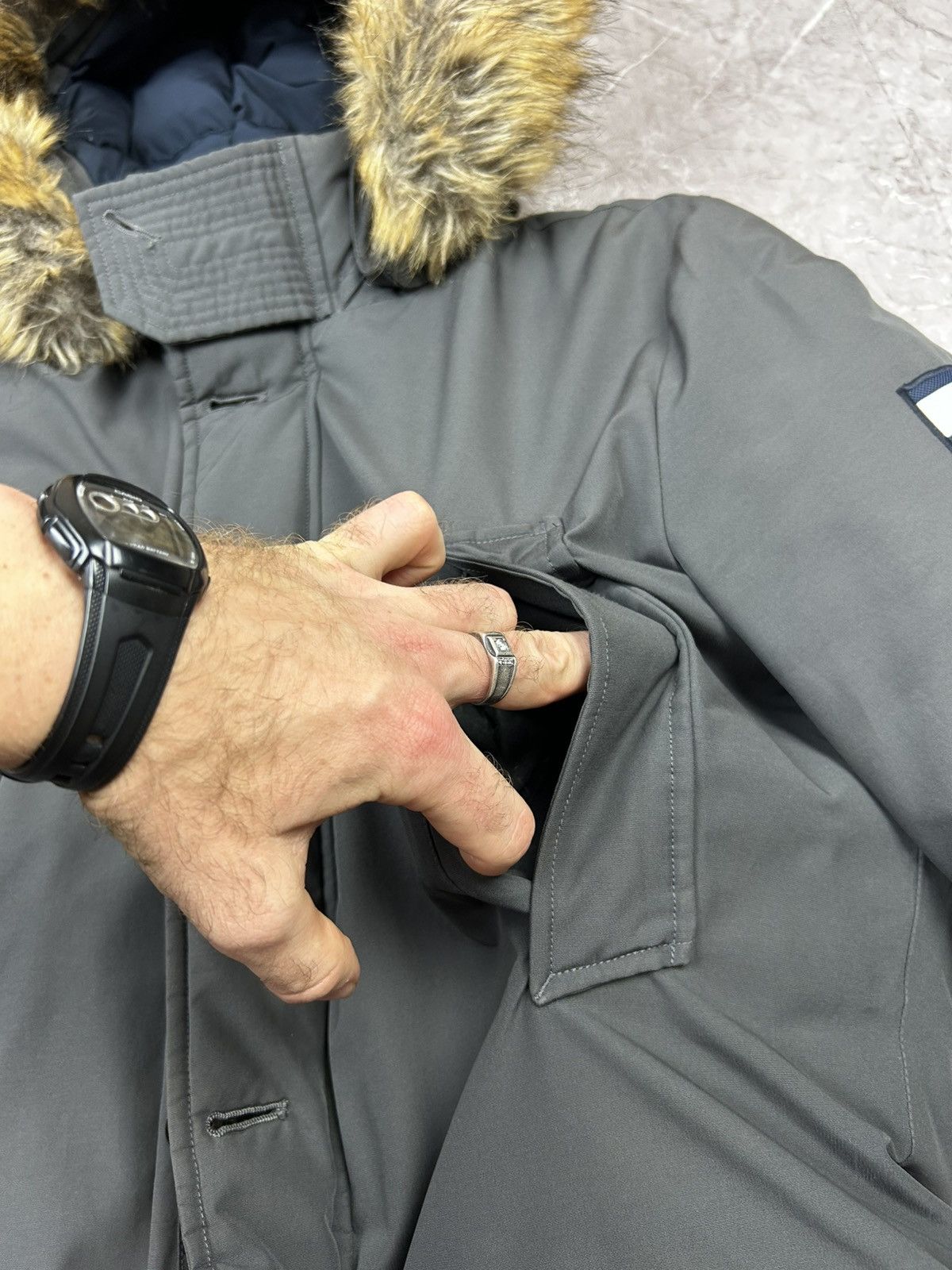 Tommy Hilfiger Tommy Hilfiger Men's Hampton Gray Parka Coat Size M Size US M / EU 48-50 / 2 - 11 Thumbnail