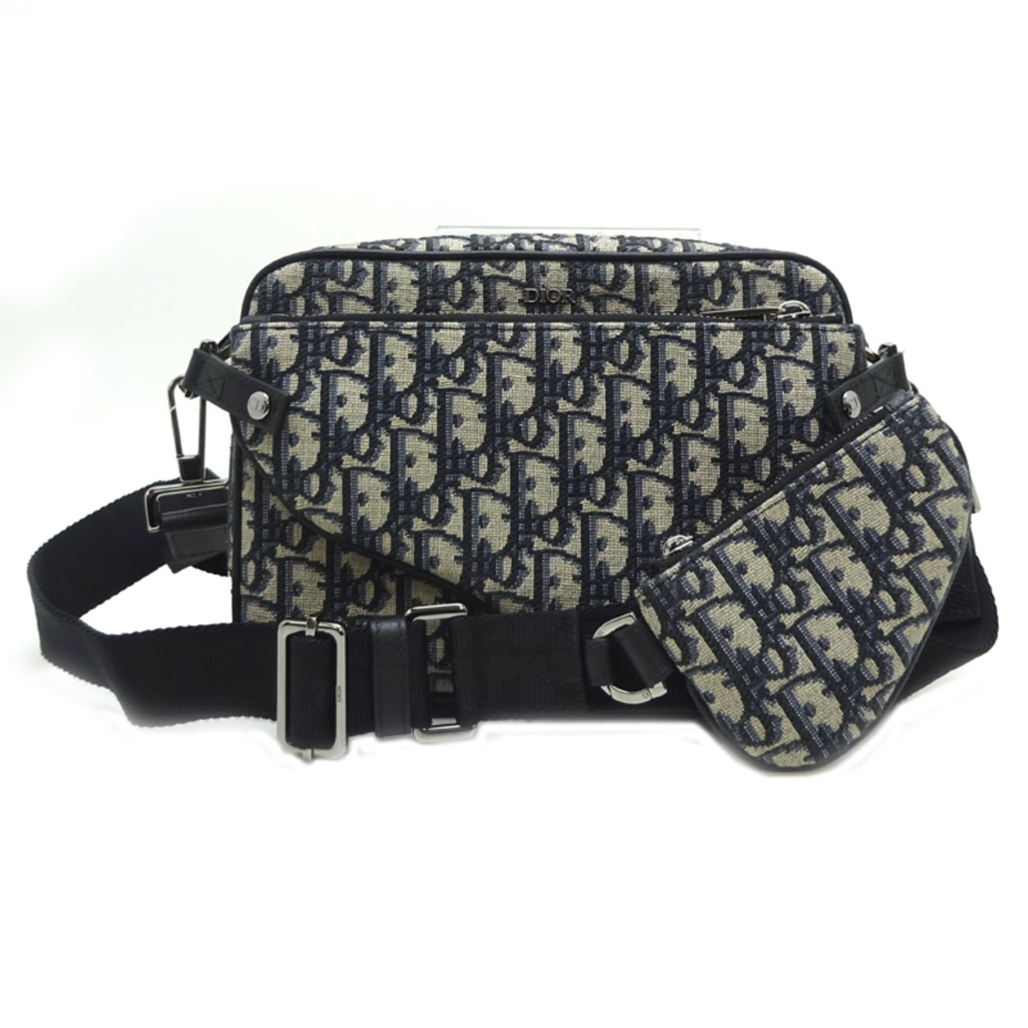 Dior Christian Dior Saddle 3-in-1 Shoulder Bag for Men and Women, 1ADP0276YKY-H27E, Jacquard, Navy Size ONE SIZE - 1 Thumbnail